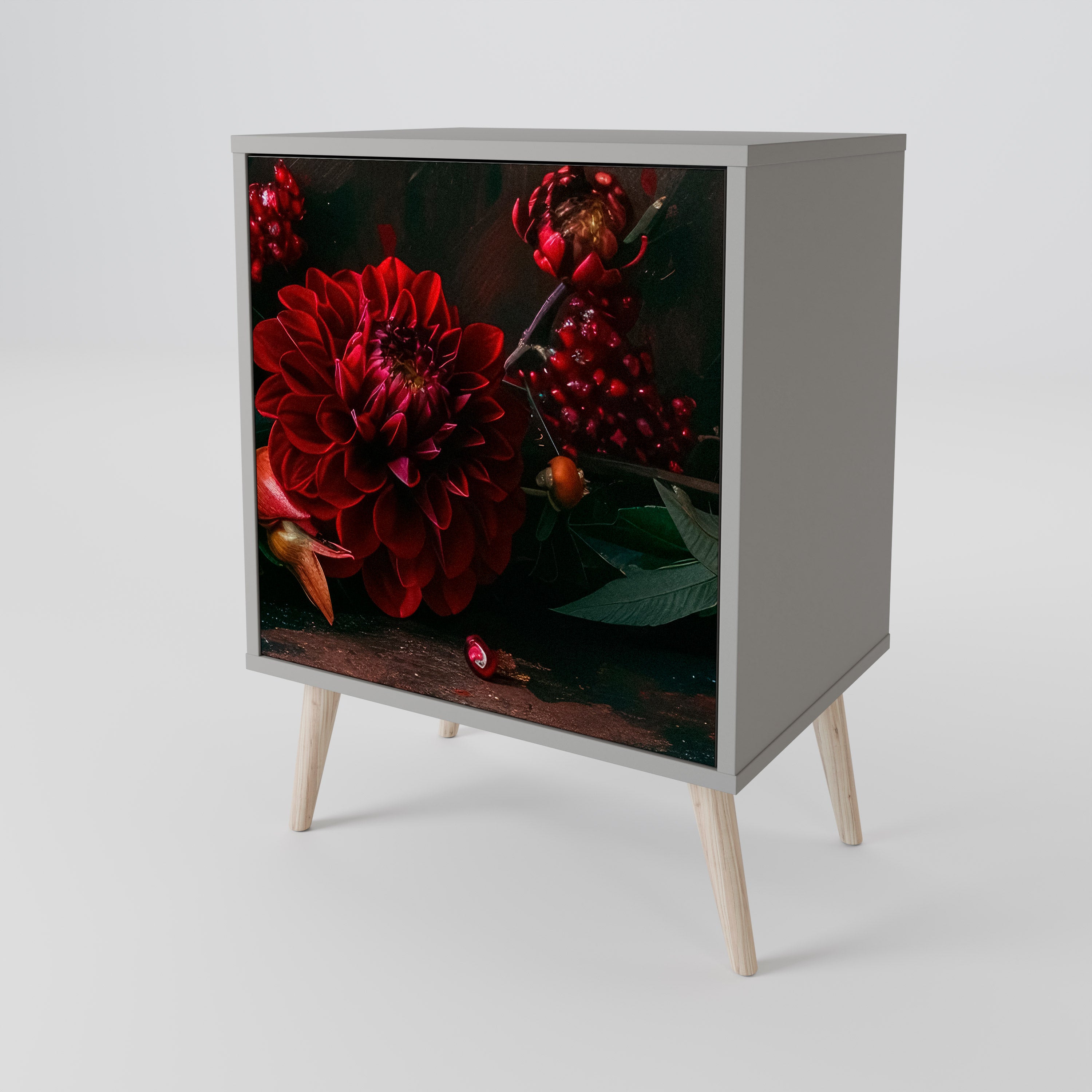 DAHLIAS AND POMEGRANATES 1-Door Sideboard