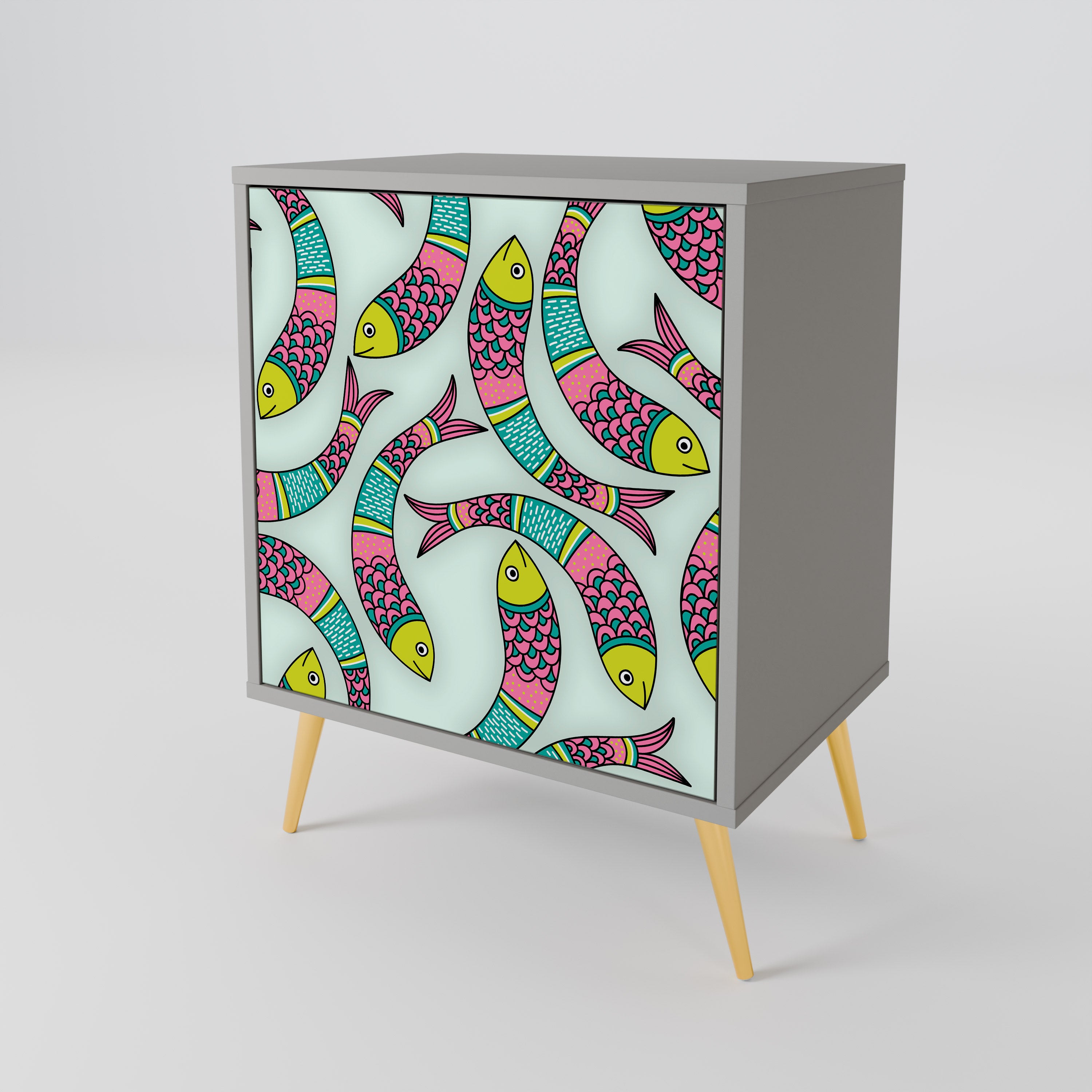 INDIAN FISH 1-Door Sideboard