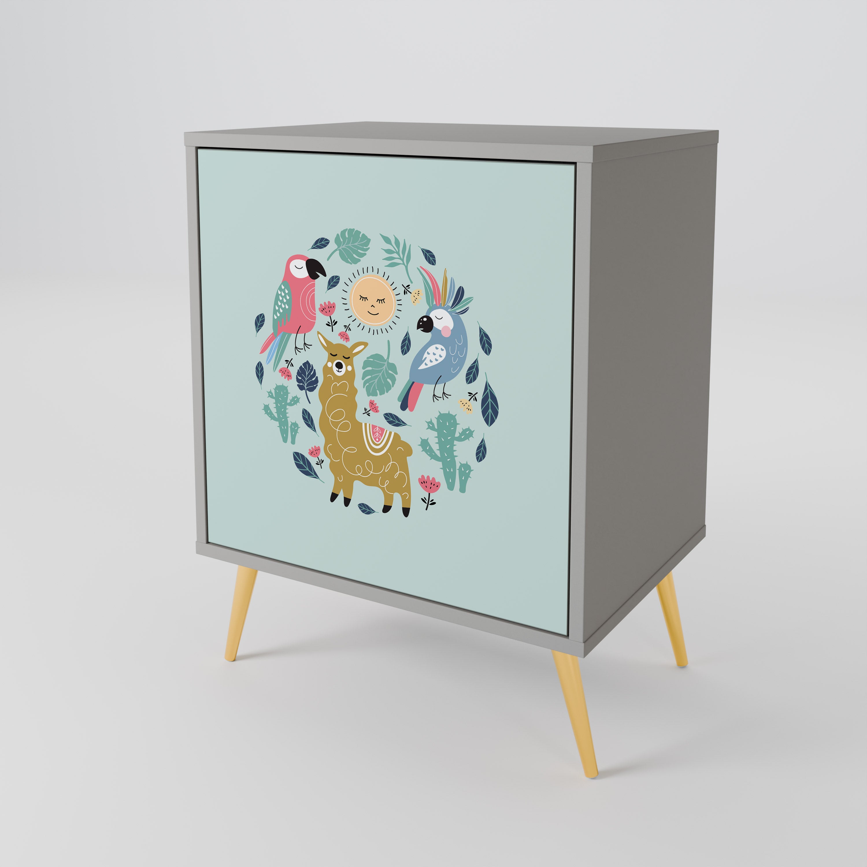 COLORFUL ALPACAS 1-Door Sideboard