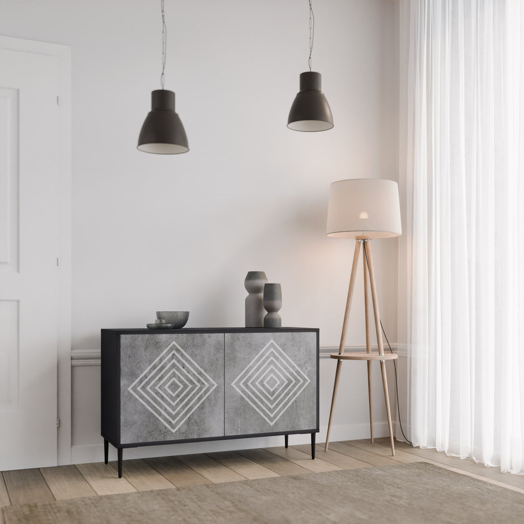 POLYGONAL ARTISTRY Aparador de 2 Portas