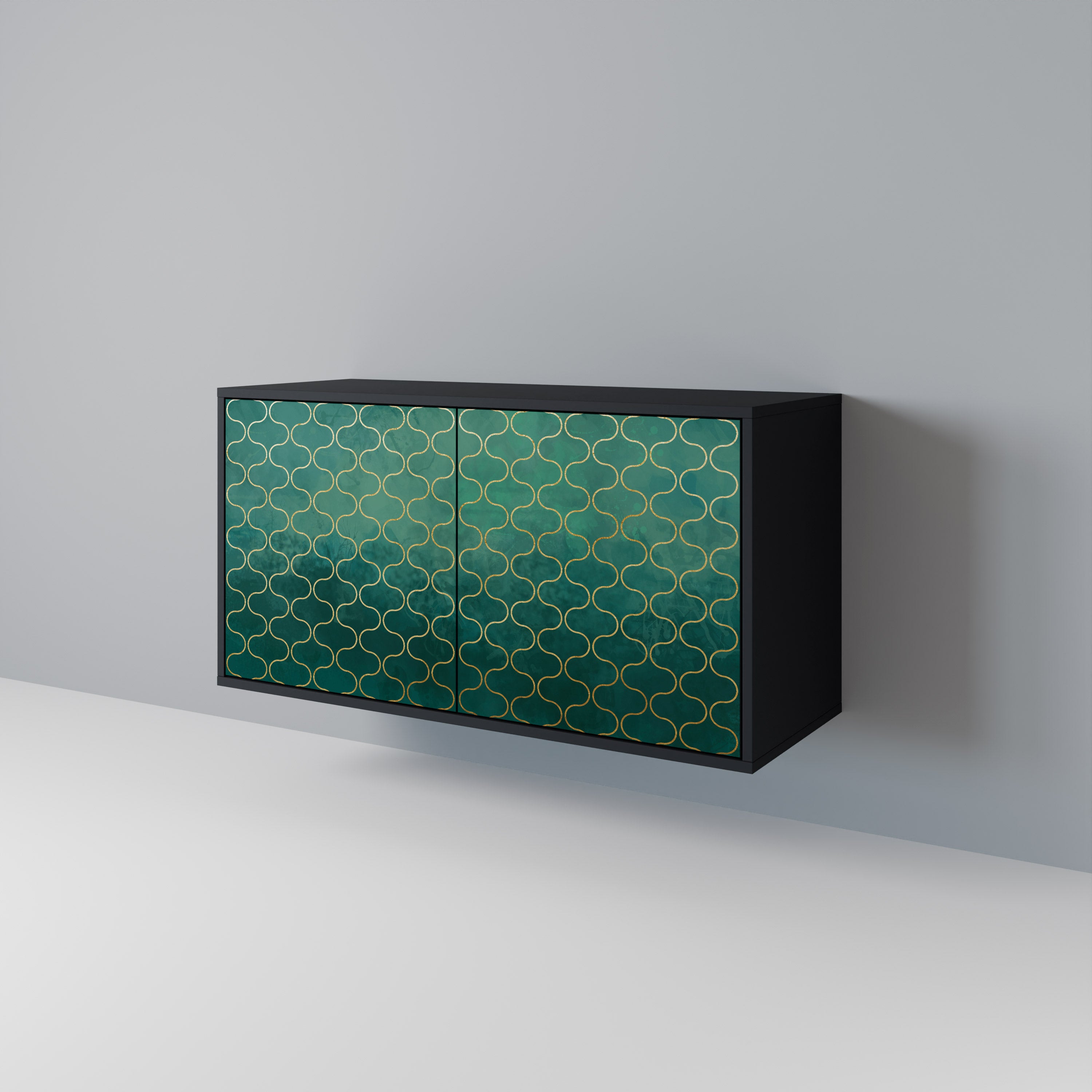 TESSELATED GREENERY Skänk med två dörrar