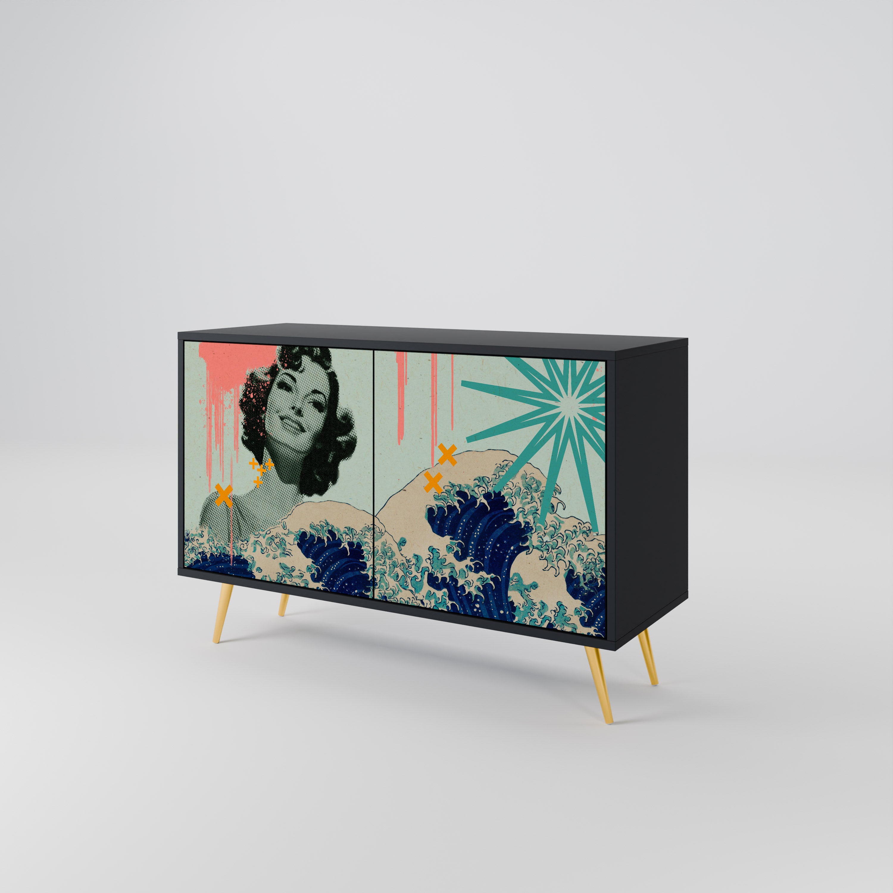 KANAGAWA BEAUTY Skänk med två dörrar