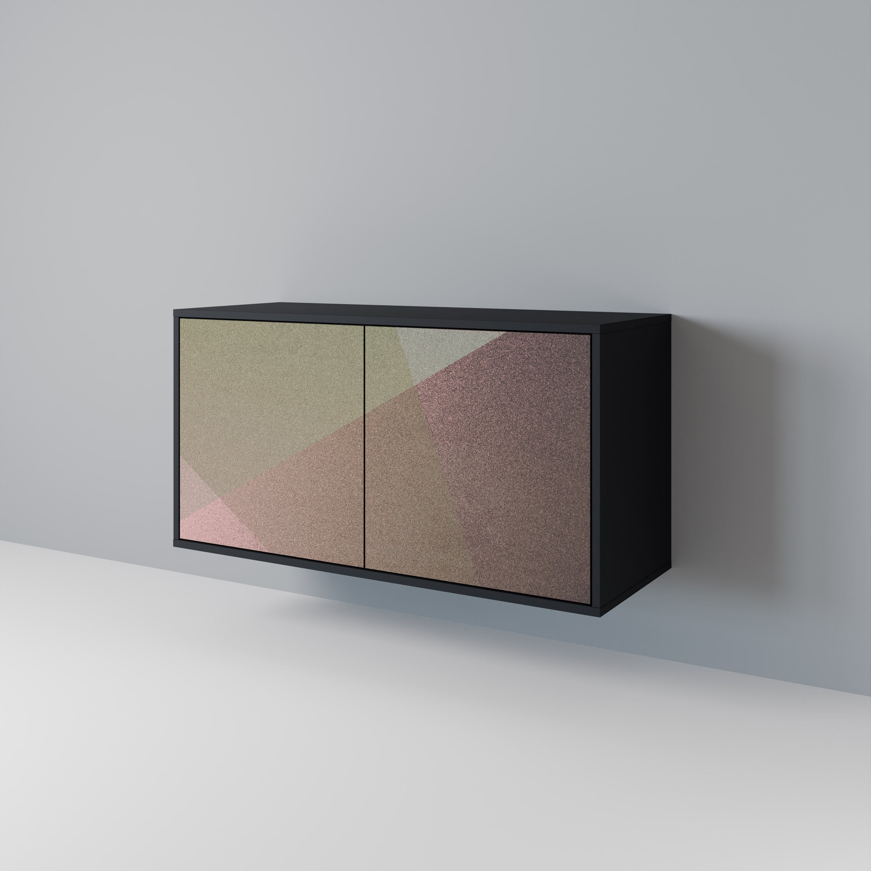 BEIGE GEOMETRY Skänk med två dörrar