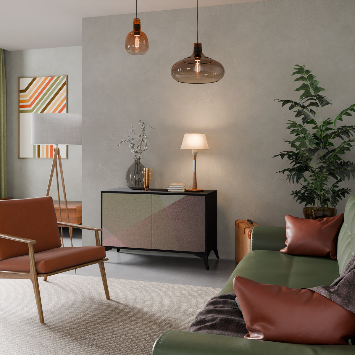 BEIGE GEOMETRY 2-türiges Sideboard