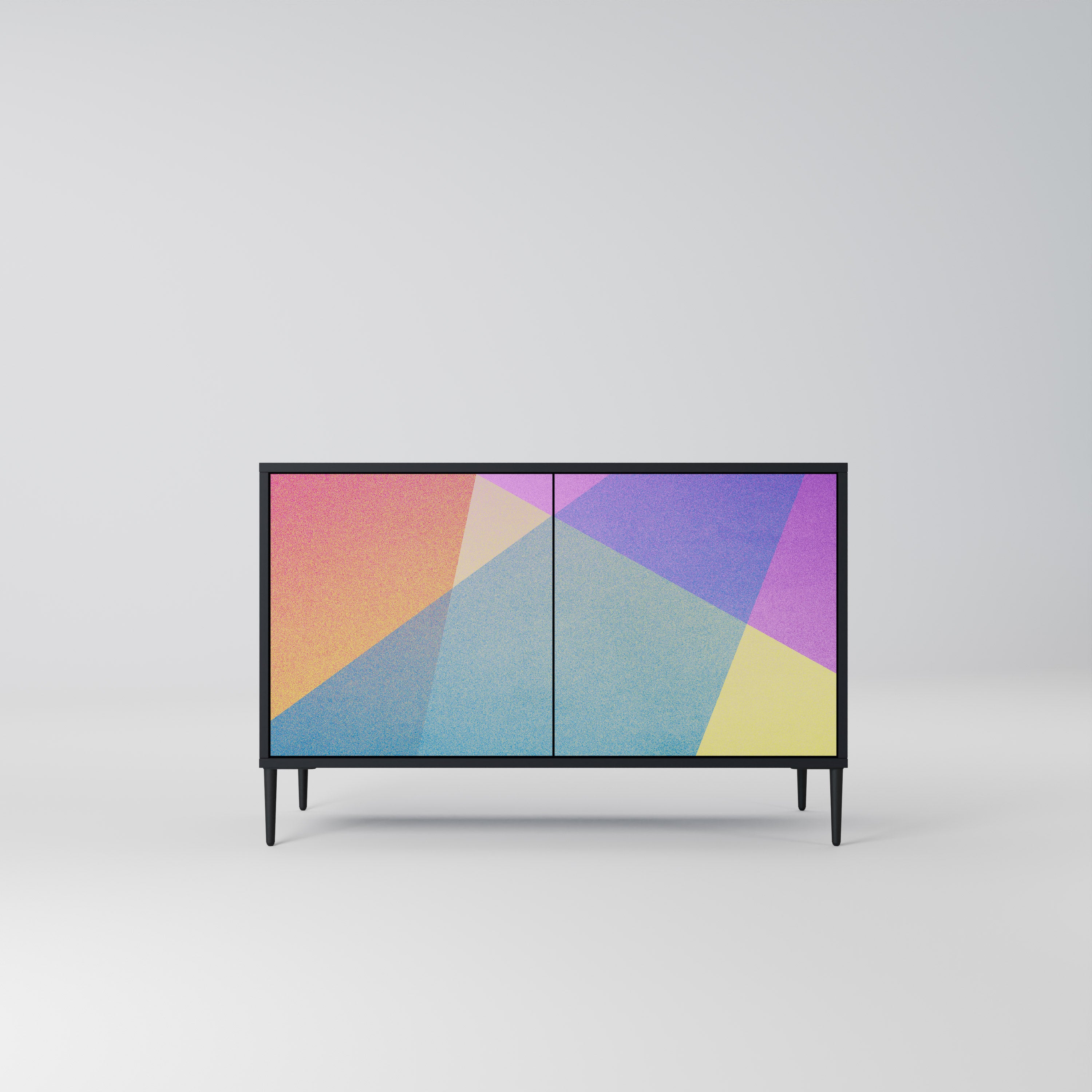 BRIGHT GEOMETRY Skänk med två dörrar