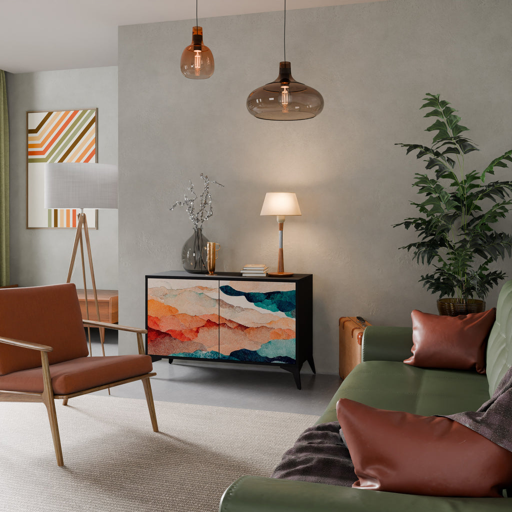 ABSTRACT LANDSCAPE Skänk med två dörrar