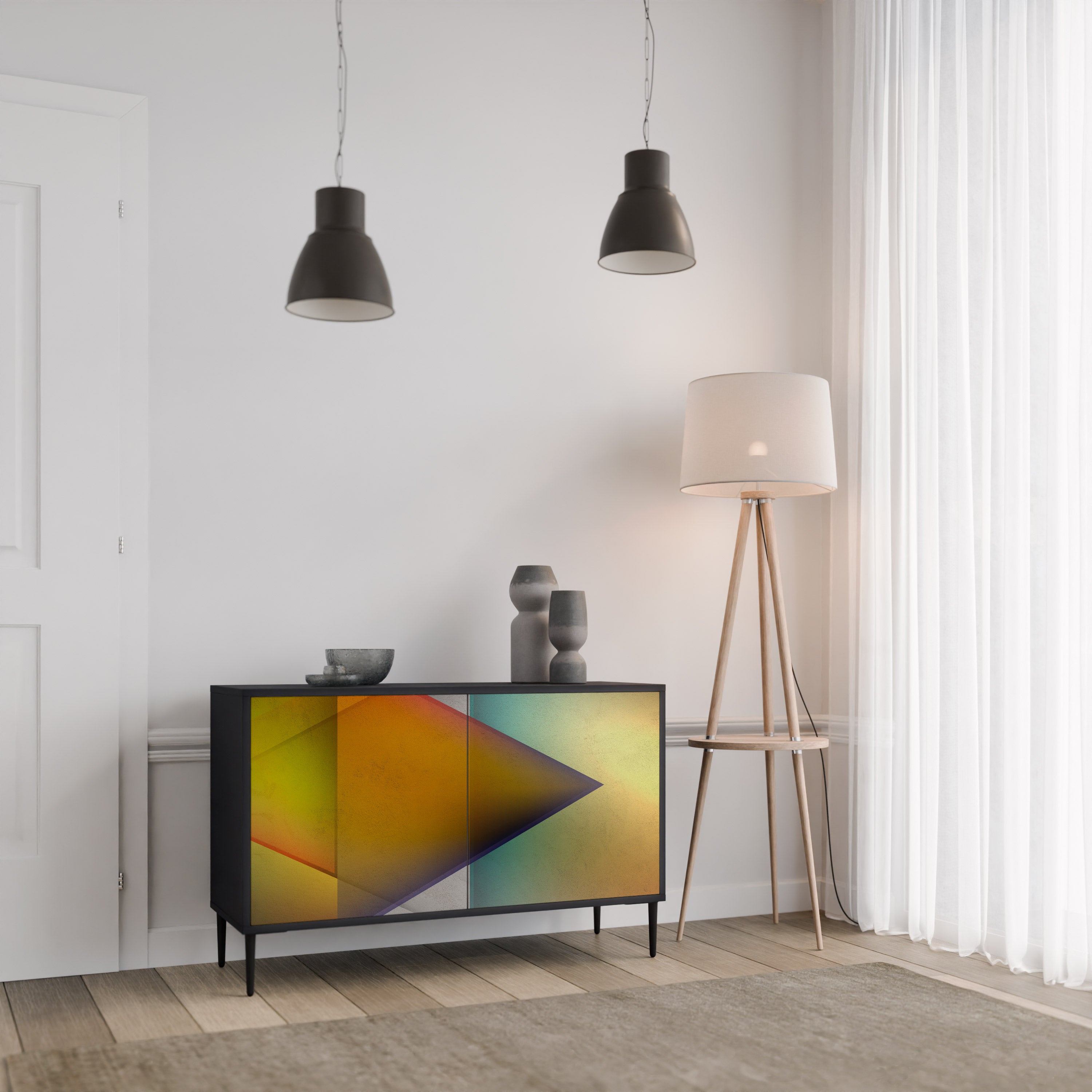 PIERCING SHARPNESS Skänk med två dörrar