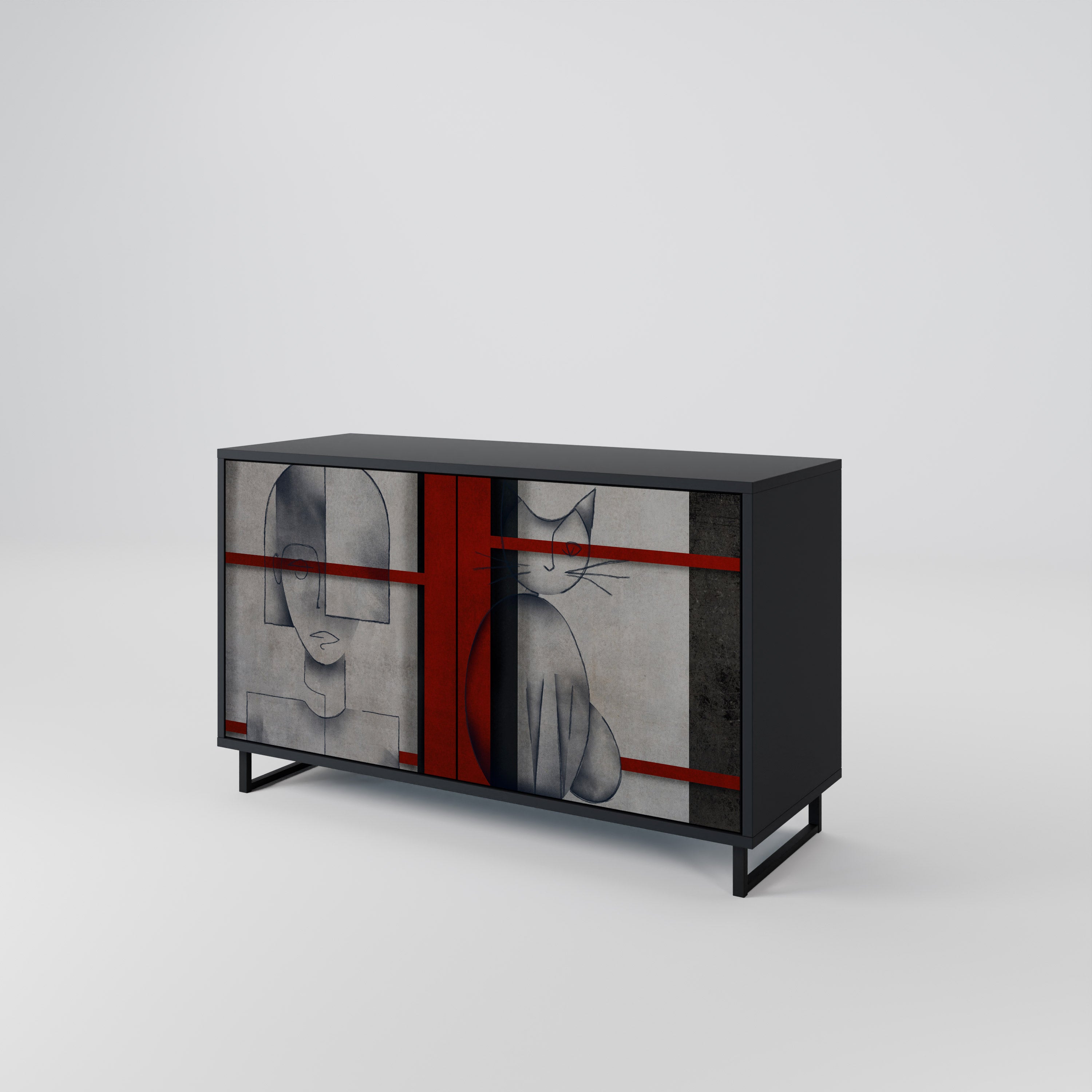 GRAY FIGURES Skänk med två dörrar