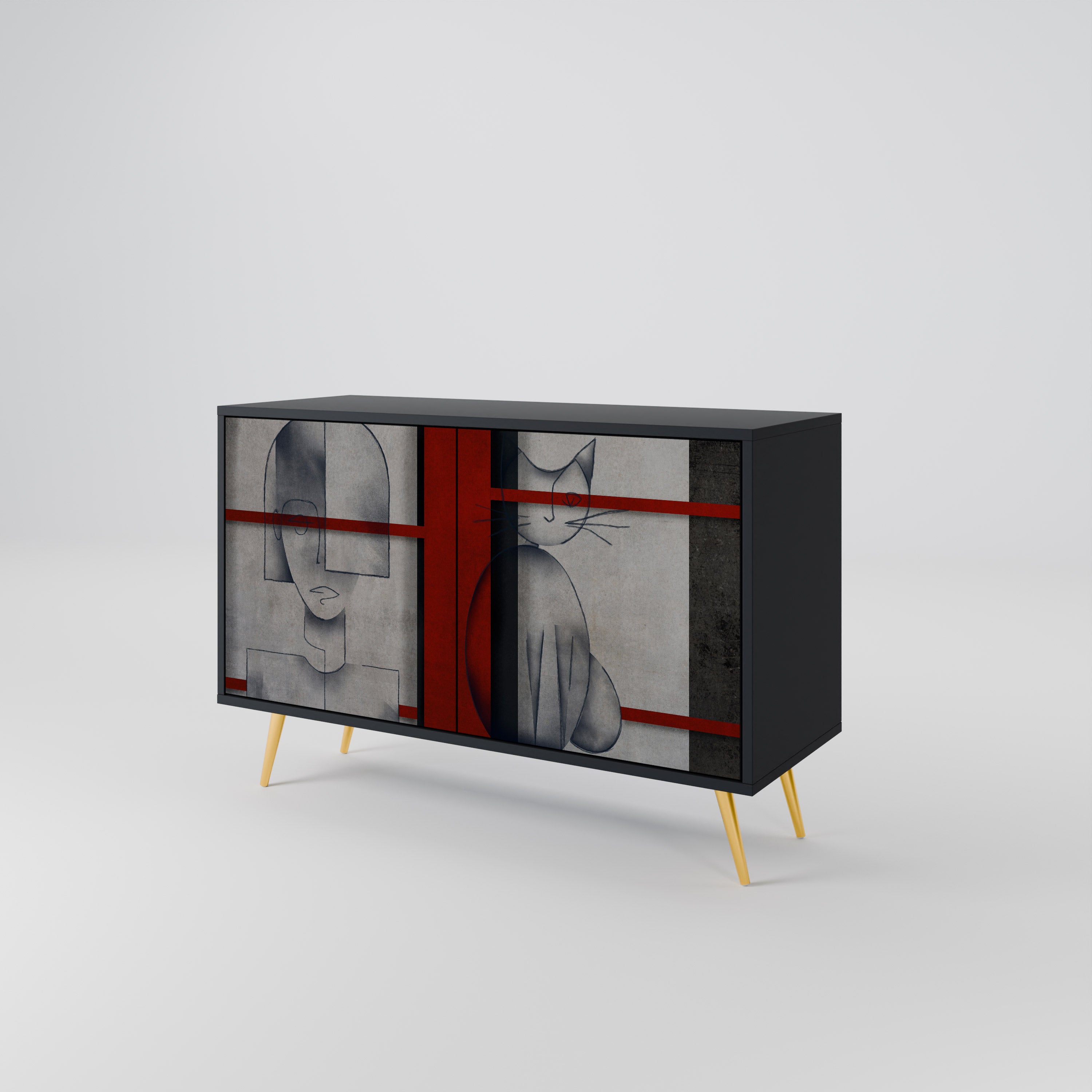 GRAY FIGURES Skänk med två dörrar