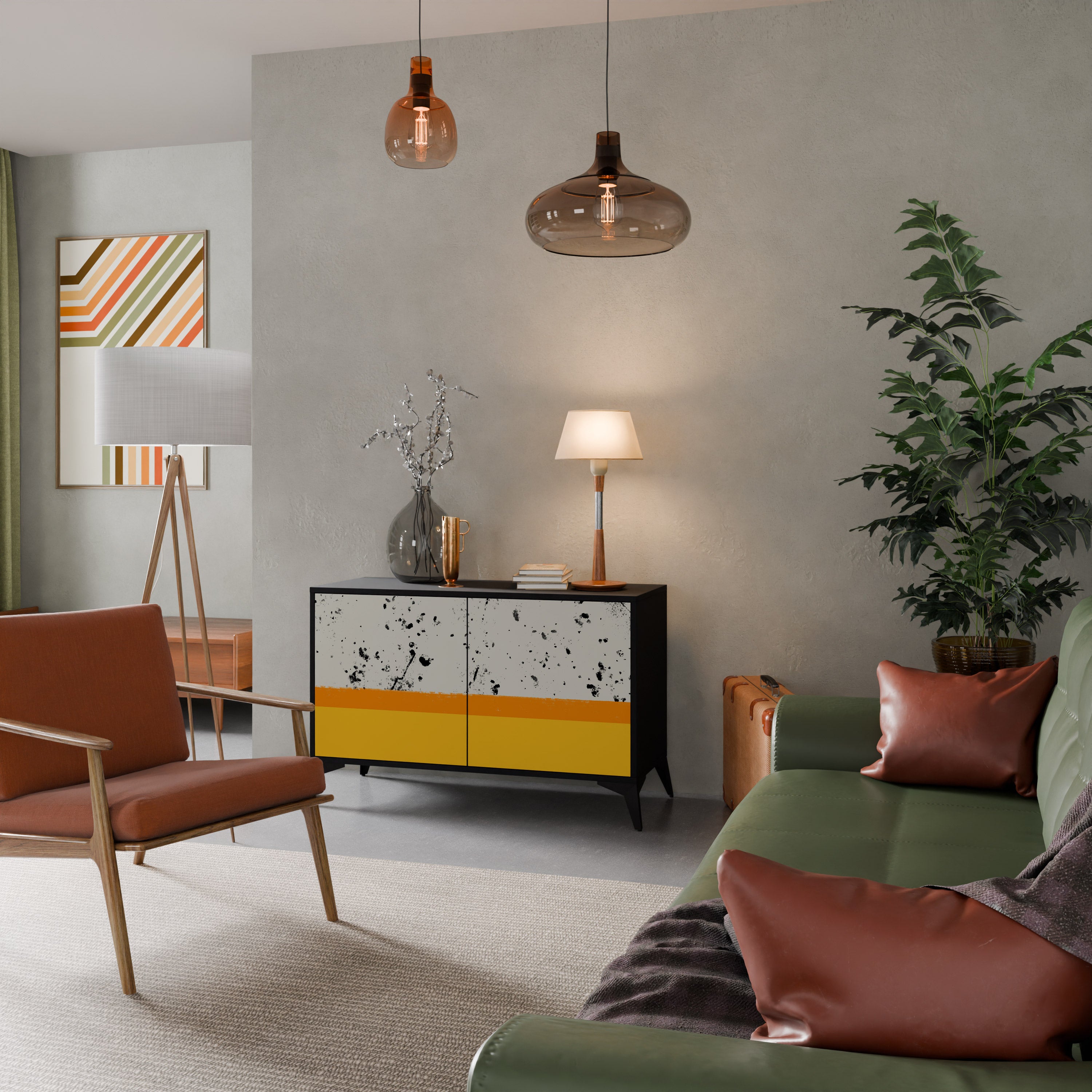 DYED BY ORANGE Skänk med två dörrar