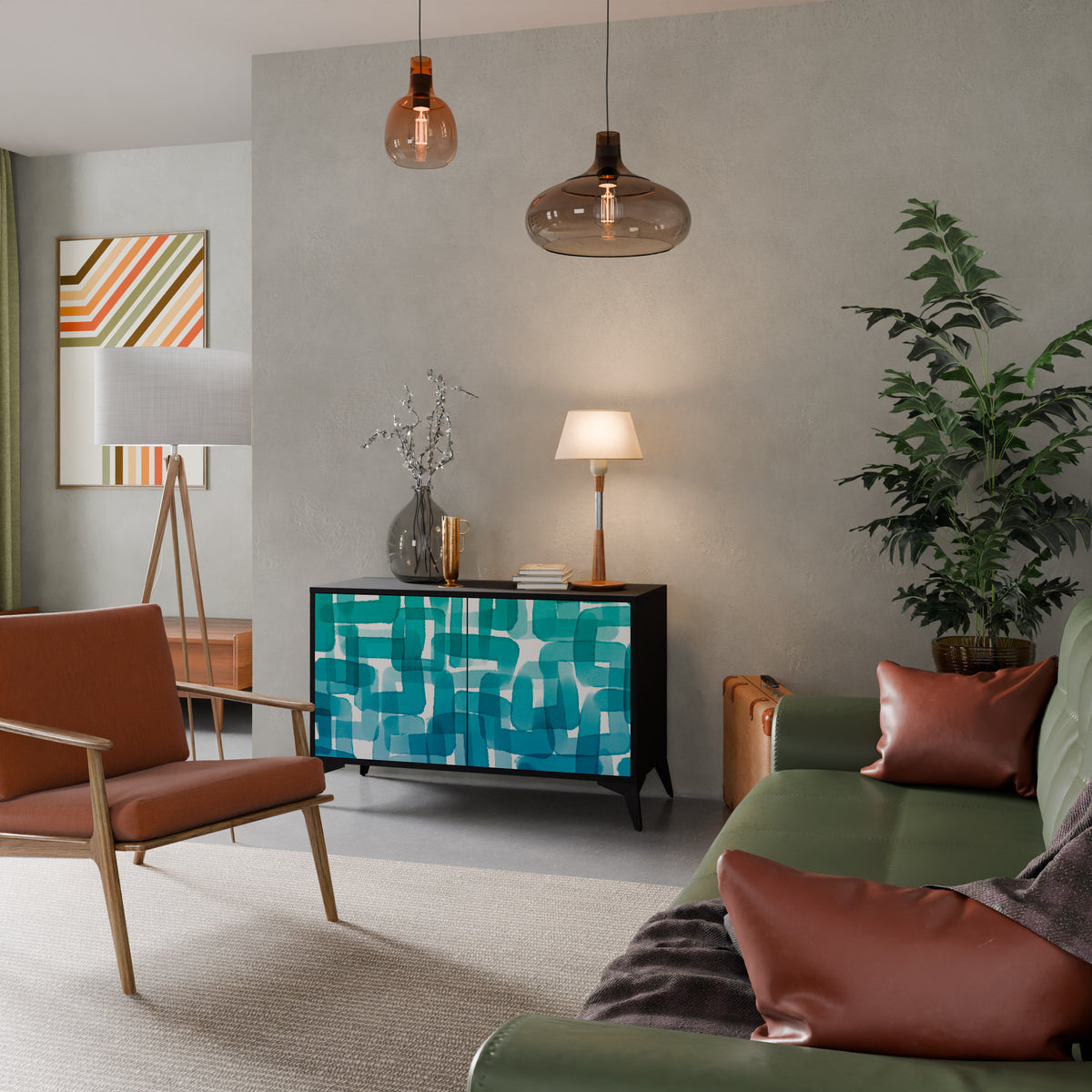 TURQUOISE RECTANGLES 2-türiges Sideboard