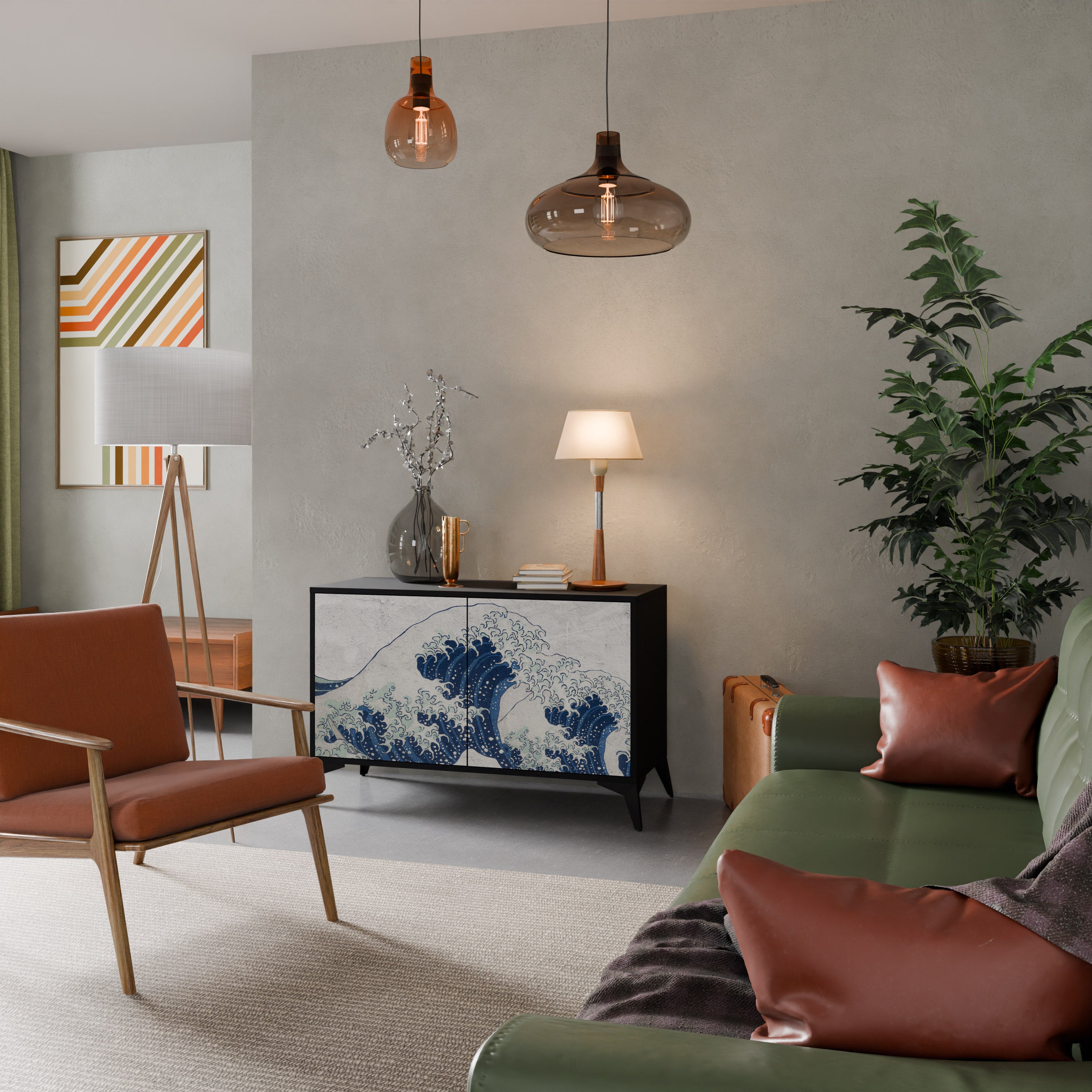 THE GREAT WAVE AT KANAGAWA 2-Door Sideboard