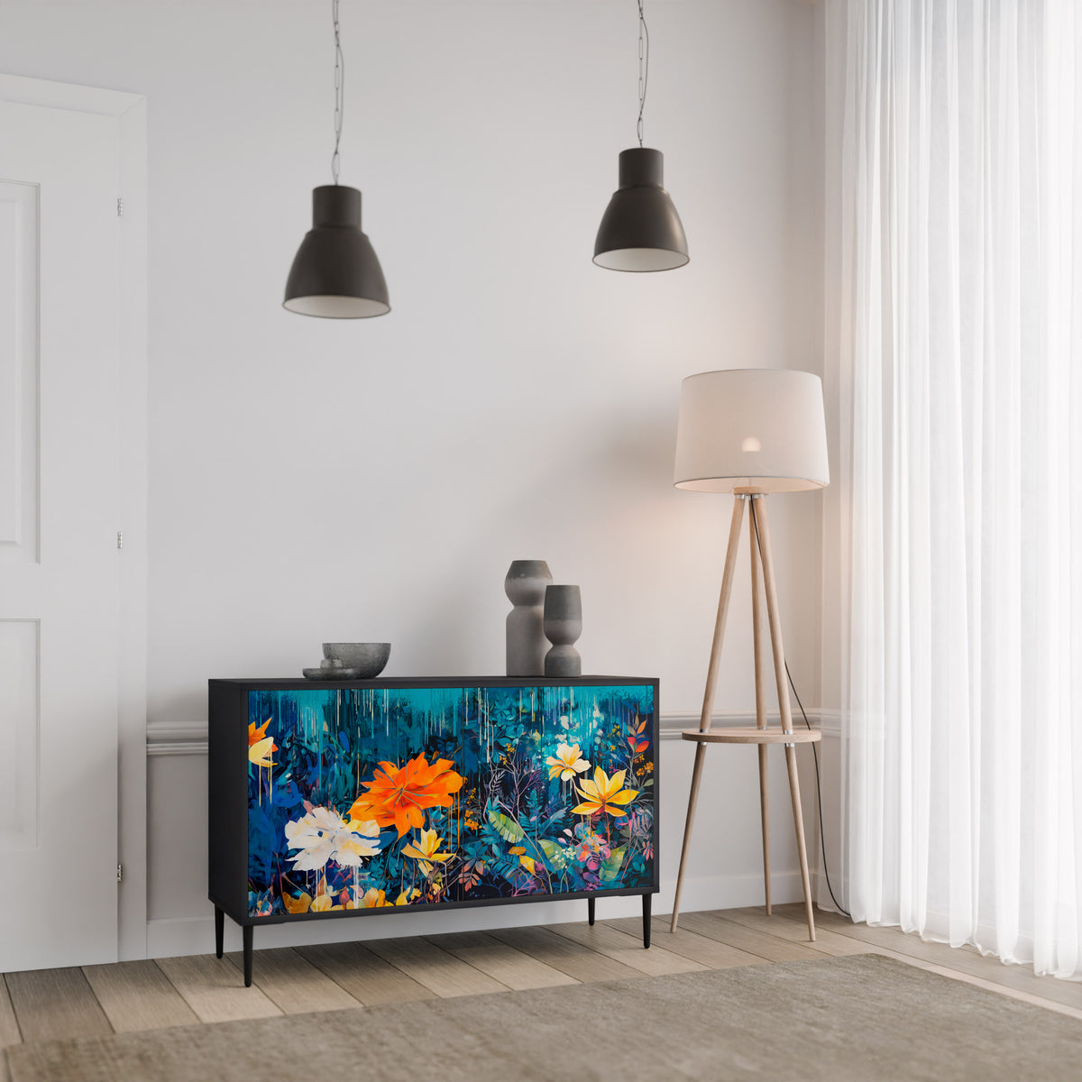 MIDNIGHT BLOSSOM 2-türiges Sideboard