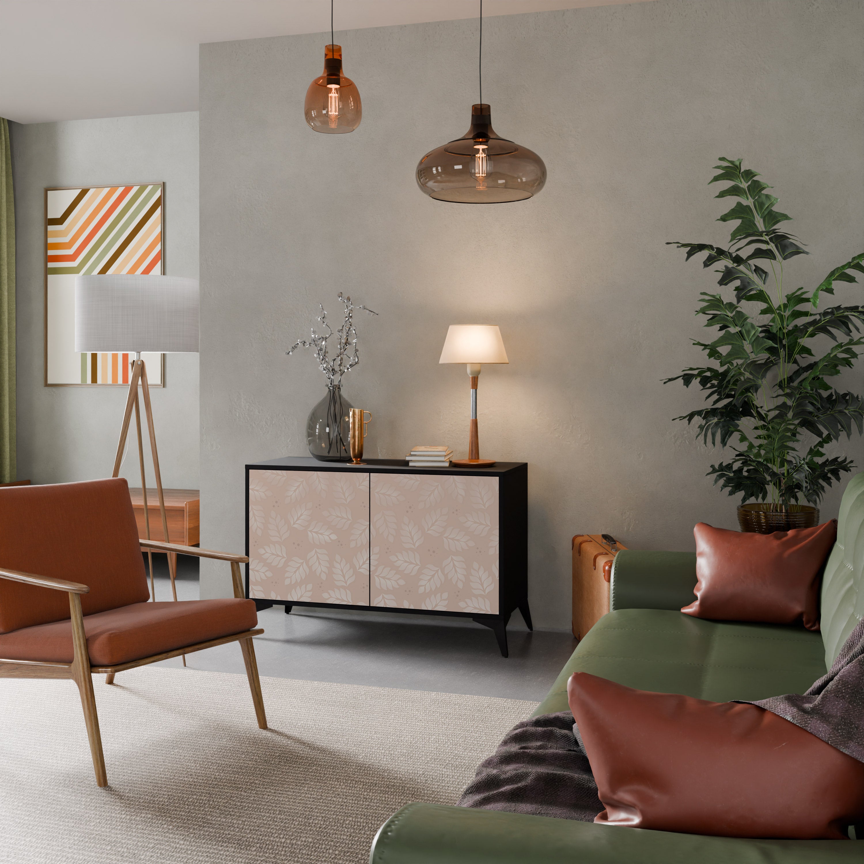 LEAVES ON BEIGE 2-Door Sideboard