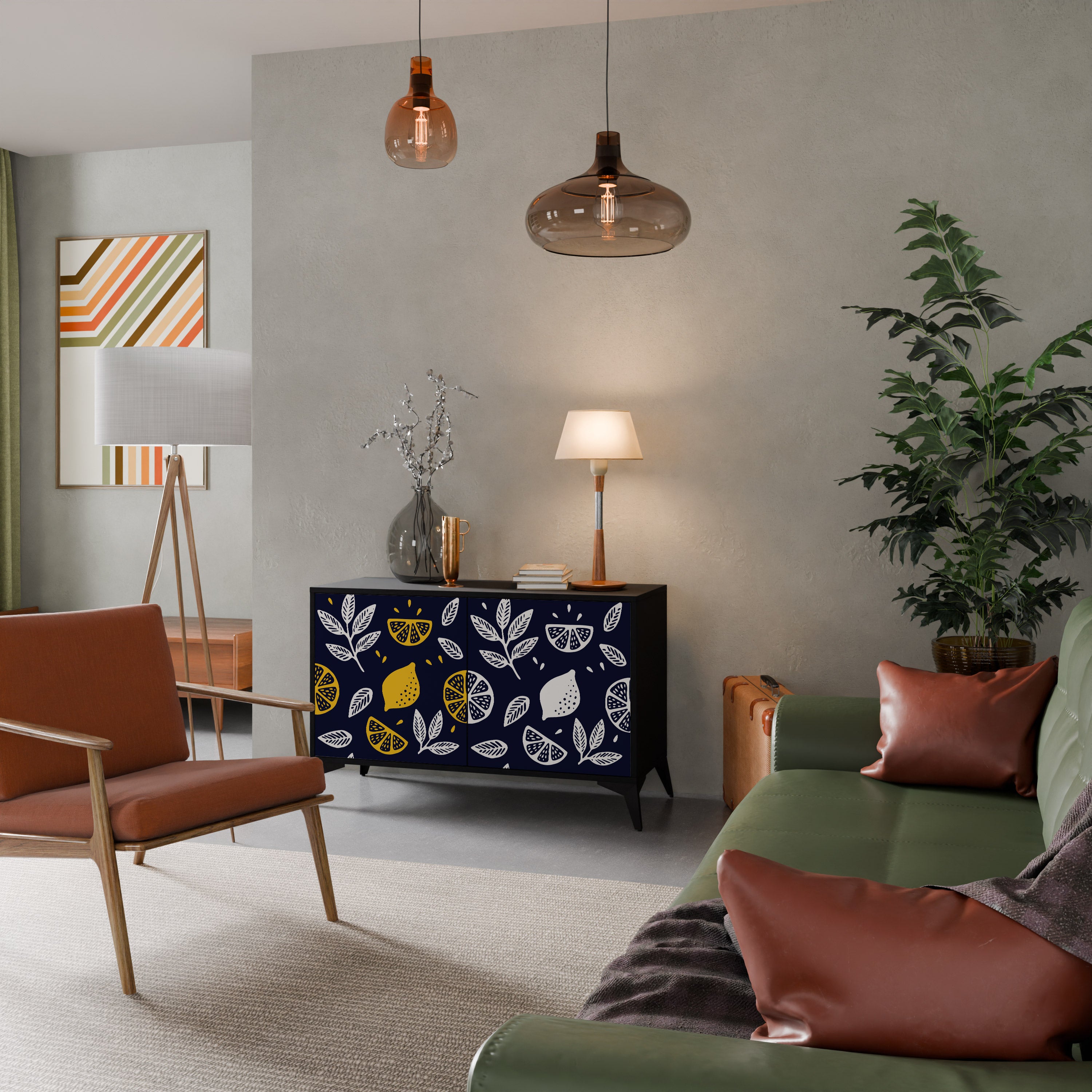 CITRUS BLACK AND WHITE Aparador de 2 Portas