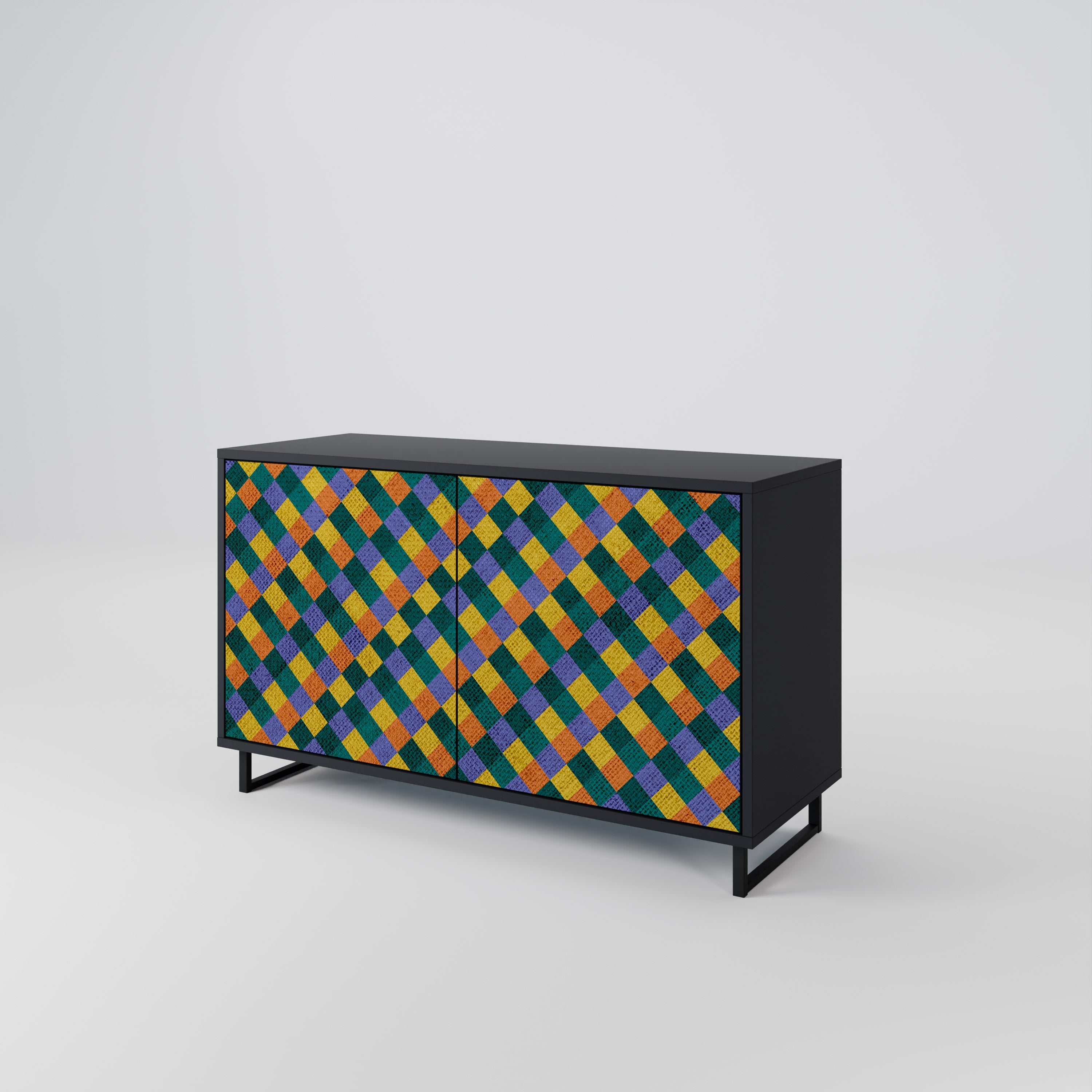 PAINTED SQUARES MIX 2-Door Sideboard