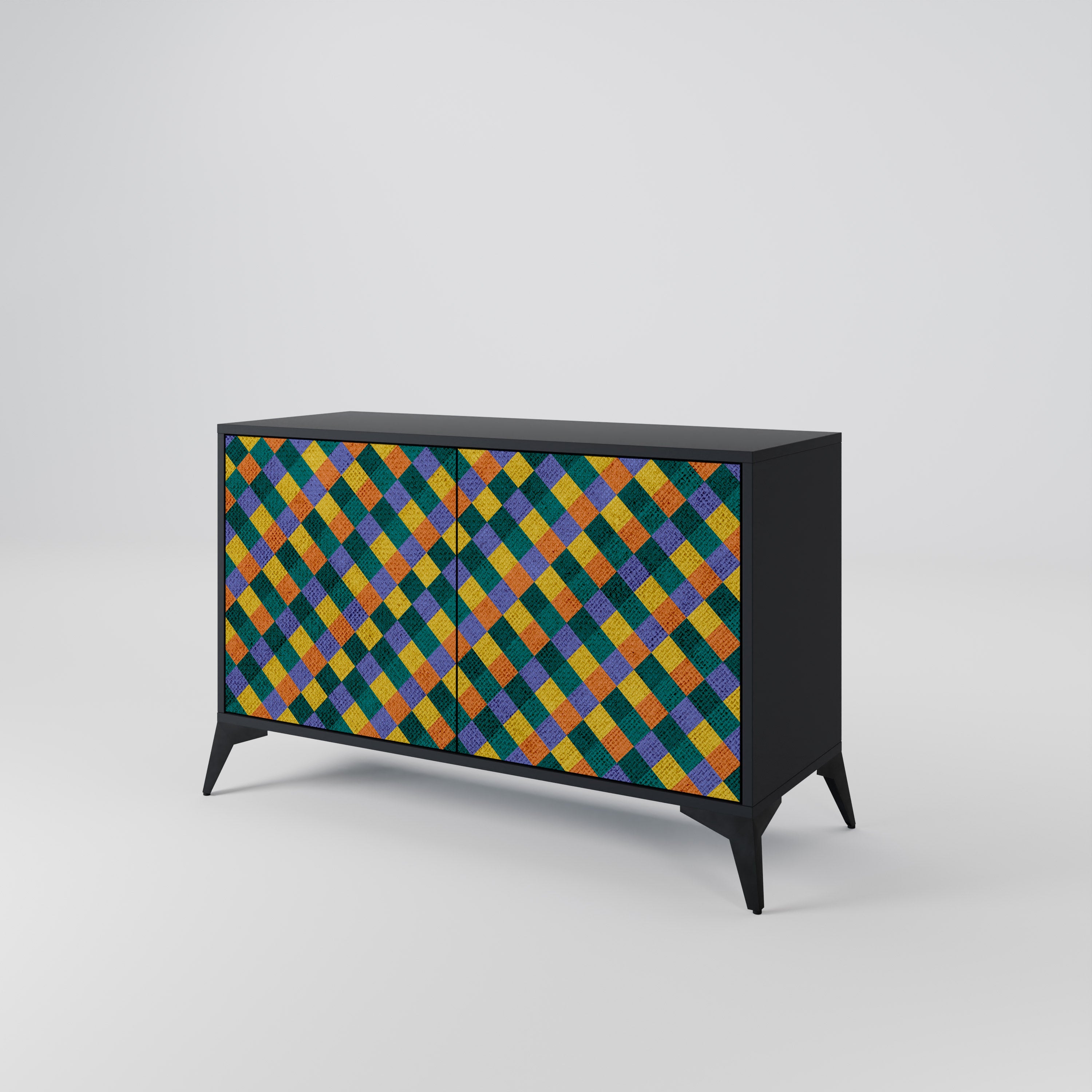PAINTED SQUARES MIX 2-Door Sideboard
