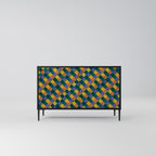 PAINTED SQUARES MIX 2-Door Sideboard