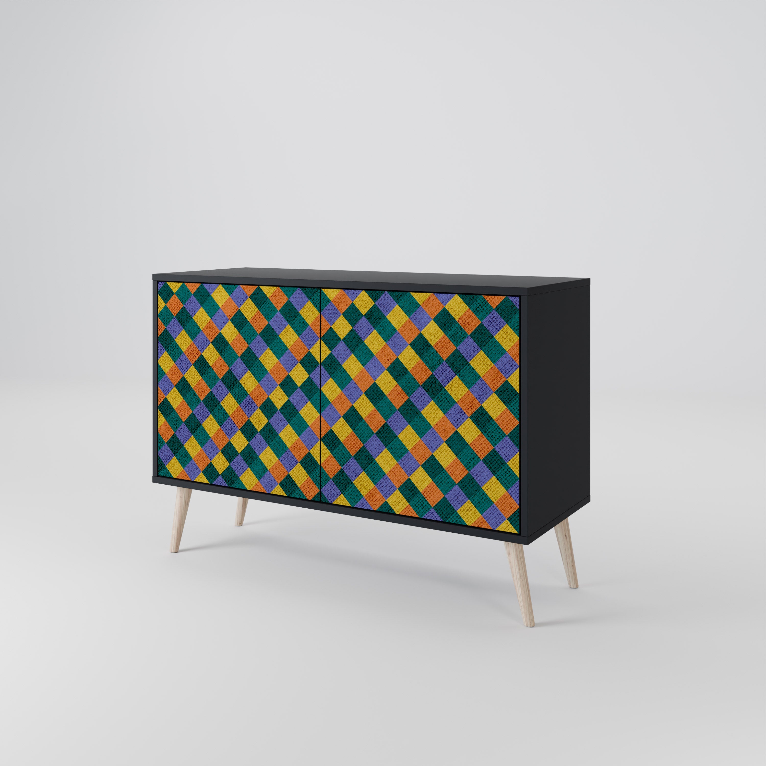 PAINTED SQUARES MIX 2-Door Sideboard