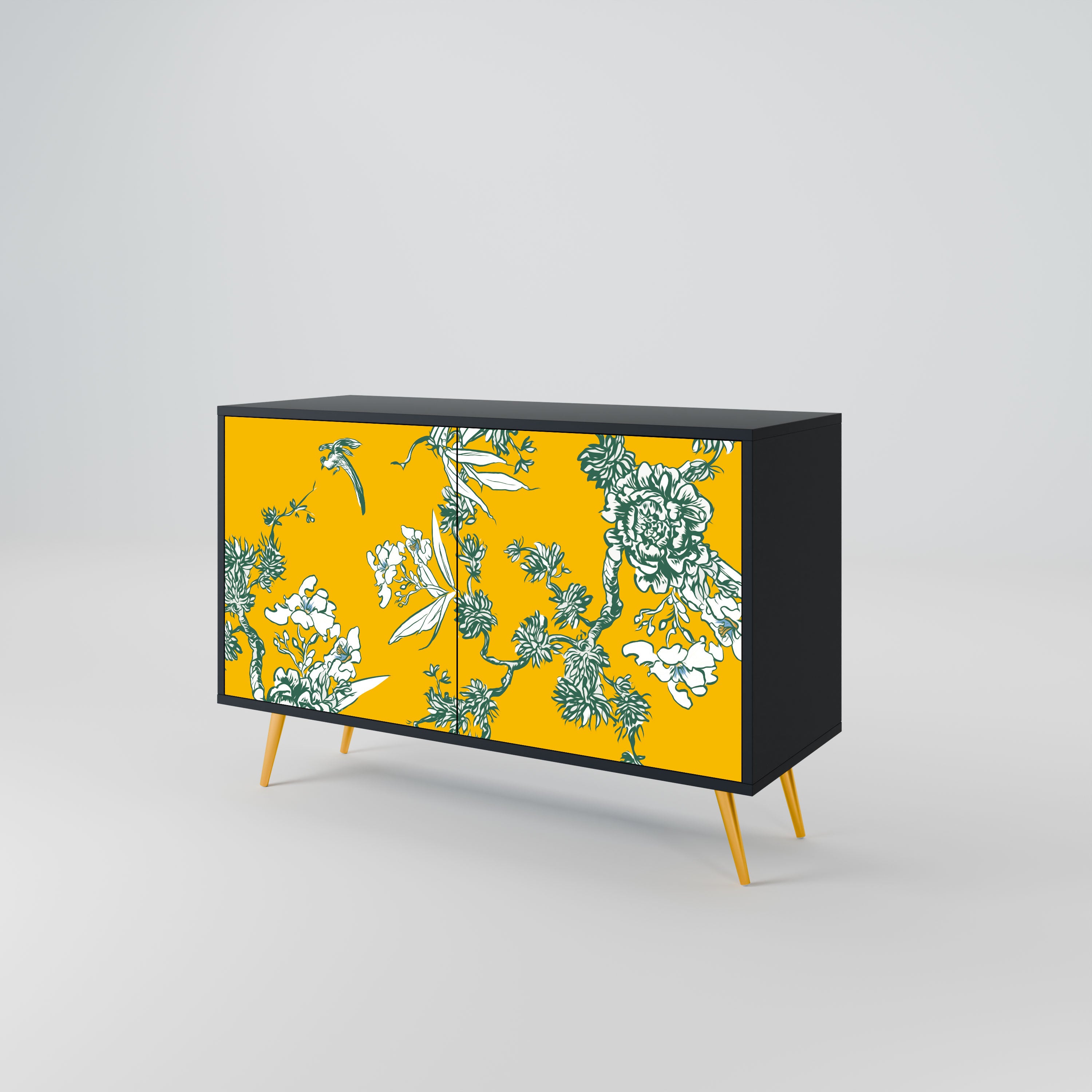 YELLOW CHINOISERIE Komoda 2-drzwiowa korpus Czarny