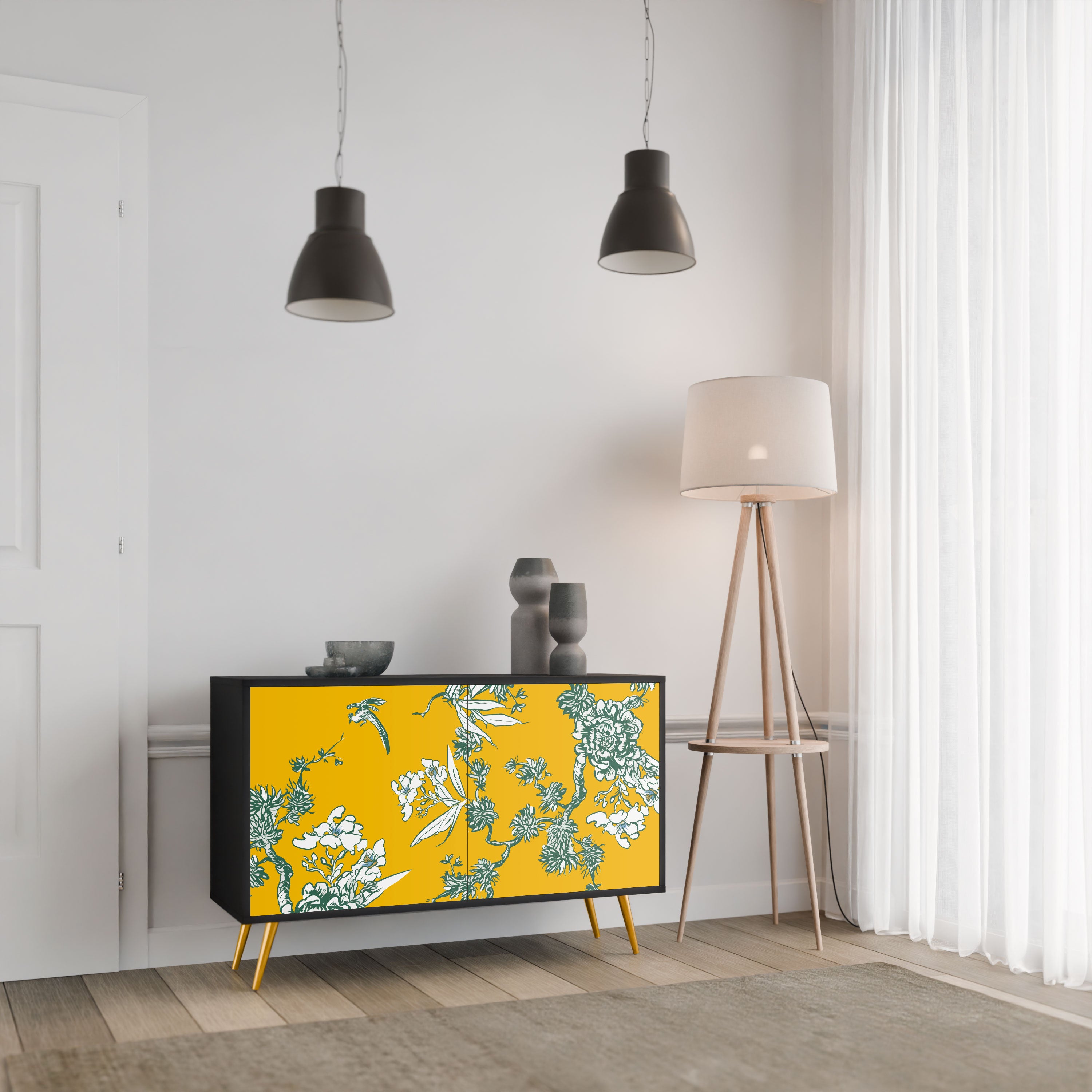 YELLOW CHINOISERIE Komoda 2-drzwiowa korpus Czarny