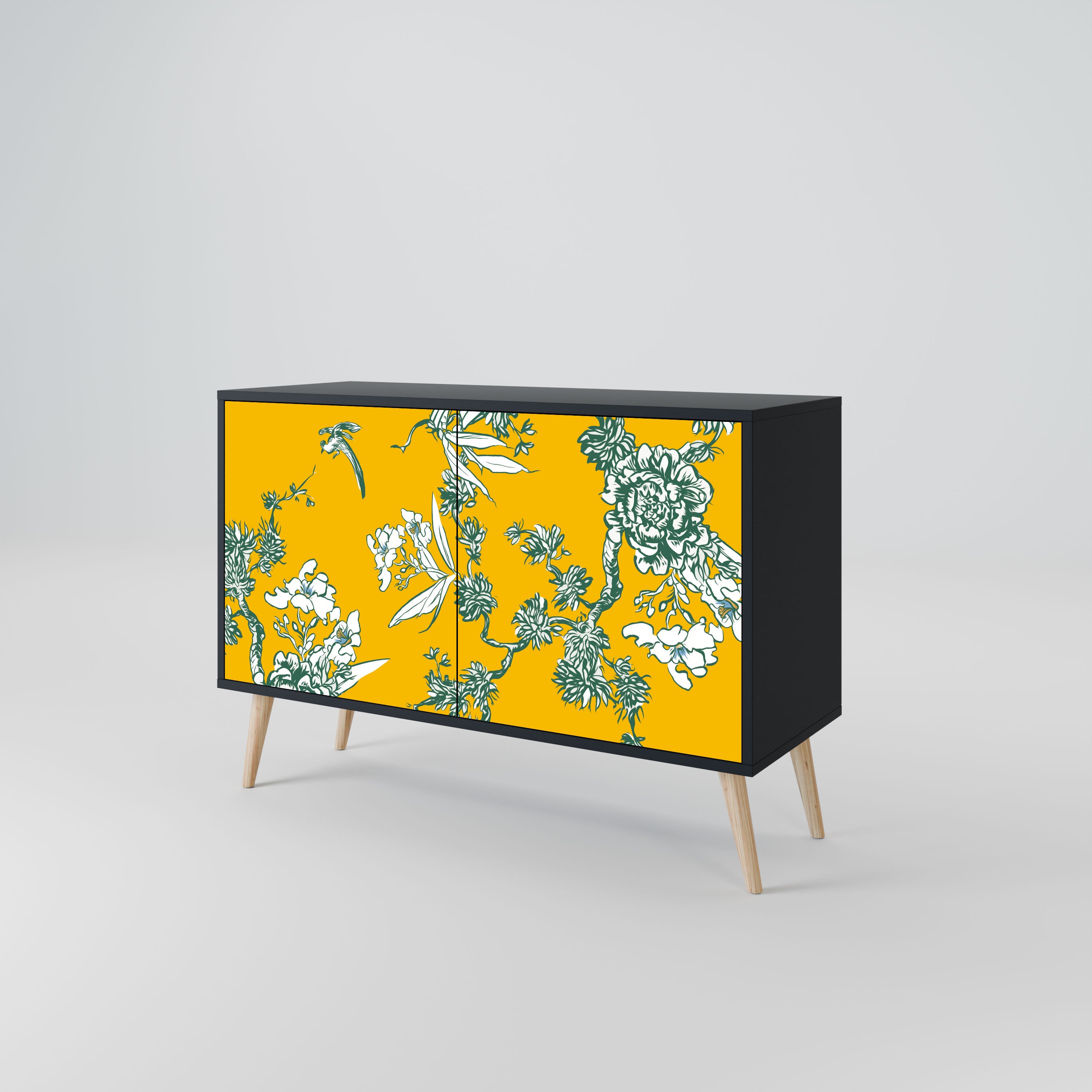 YELLOW CHINOISERIE Komoda 2-drzwiowa korpus Czarny