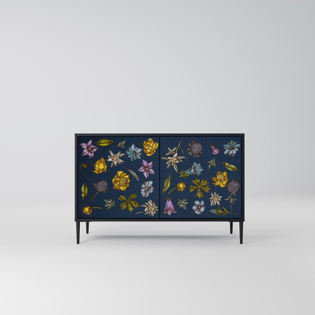 FLOWERS ON NAVY BLUE 2-türiges Sideboard