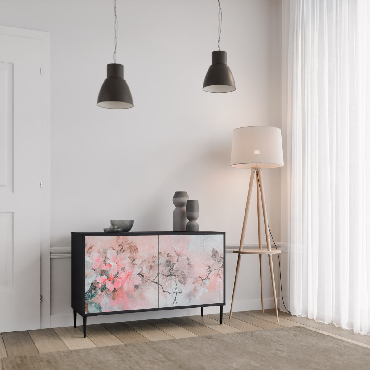 CHERRY BLOSSOM Skänk med två dörrar