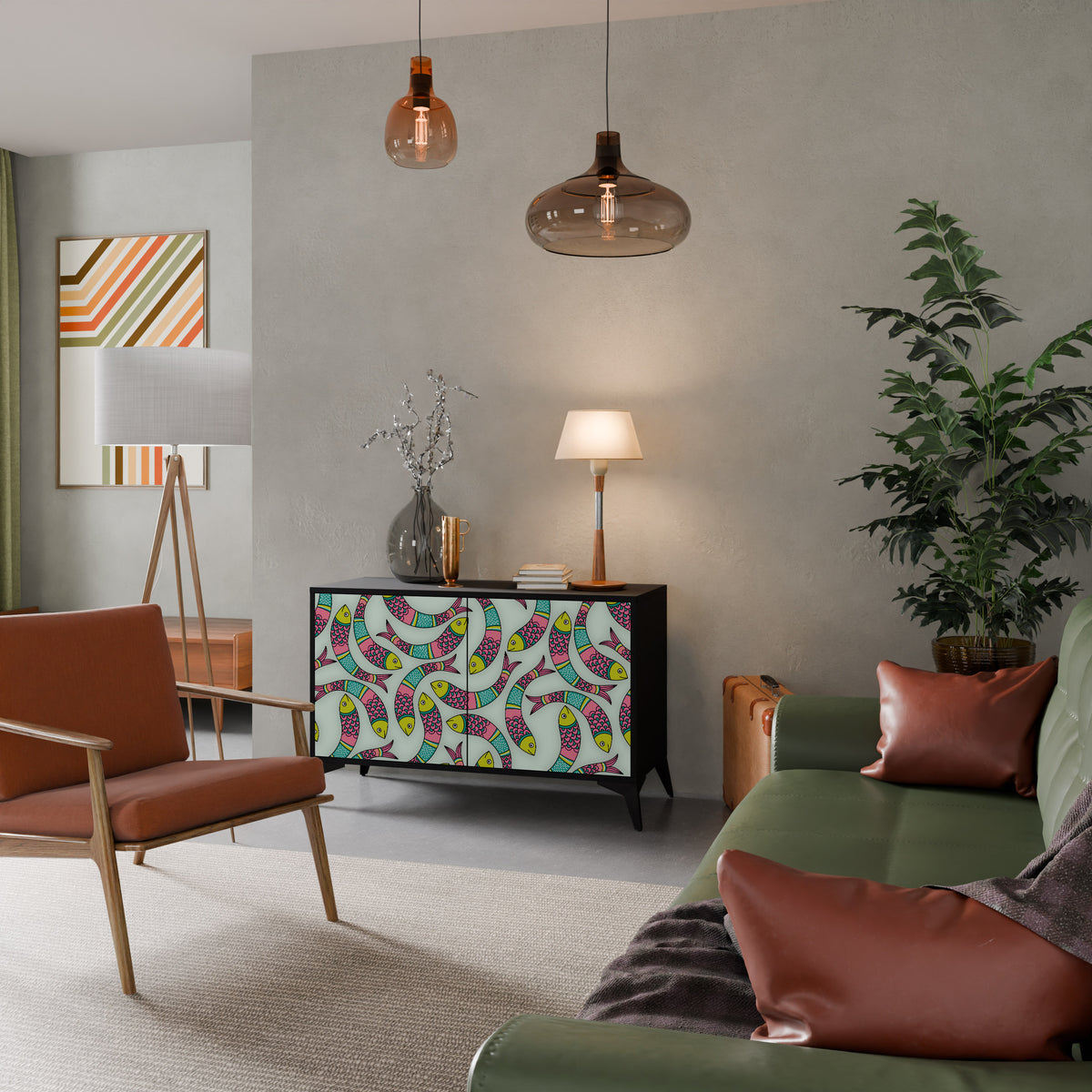 INDIAN FISH Aparador de 2 Portas