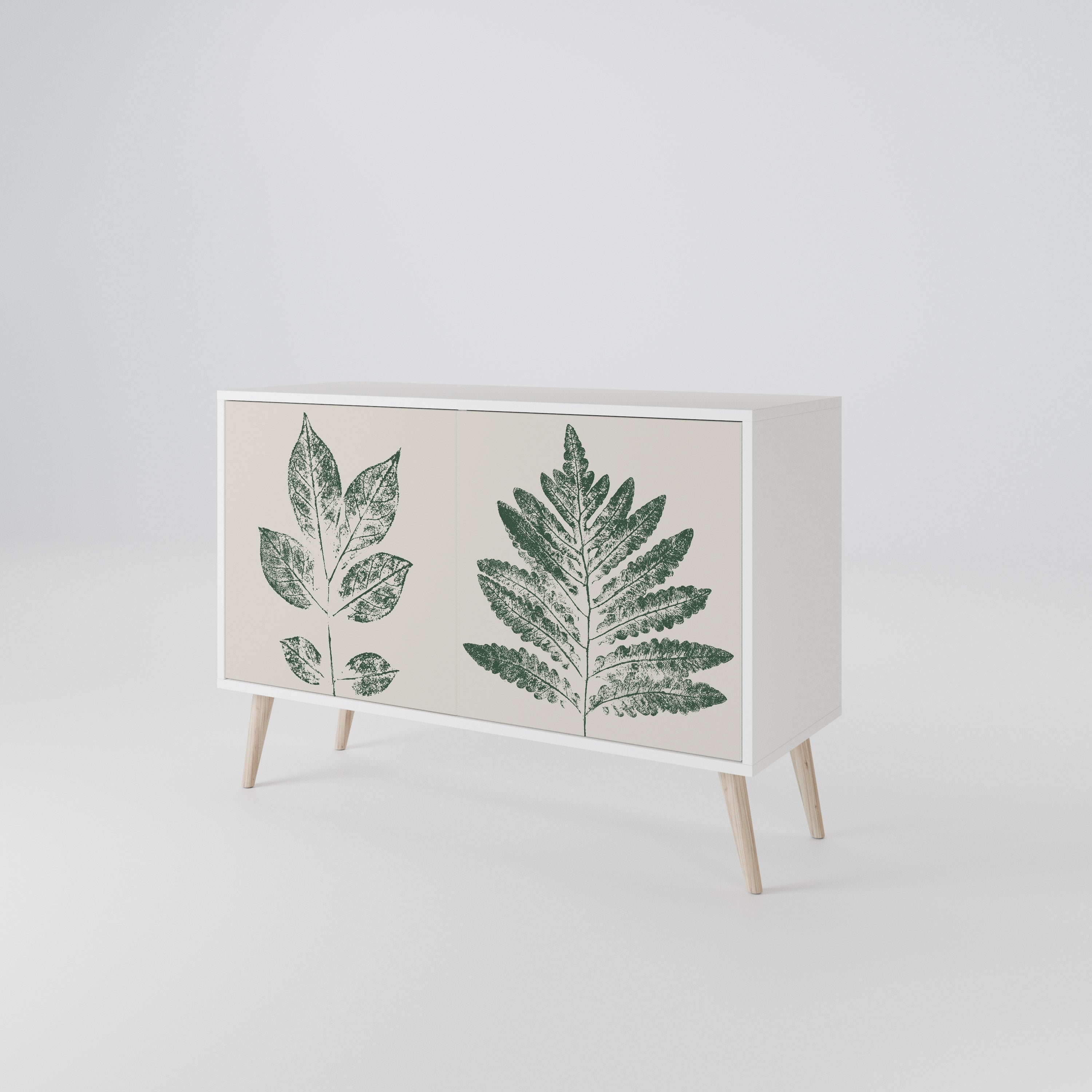 GREEN LEAFY STAMPS Skänk med två dörrar