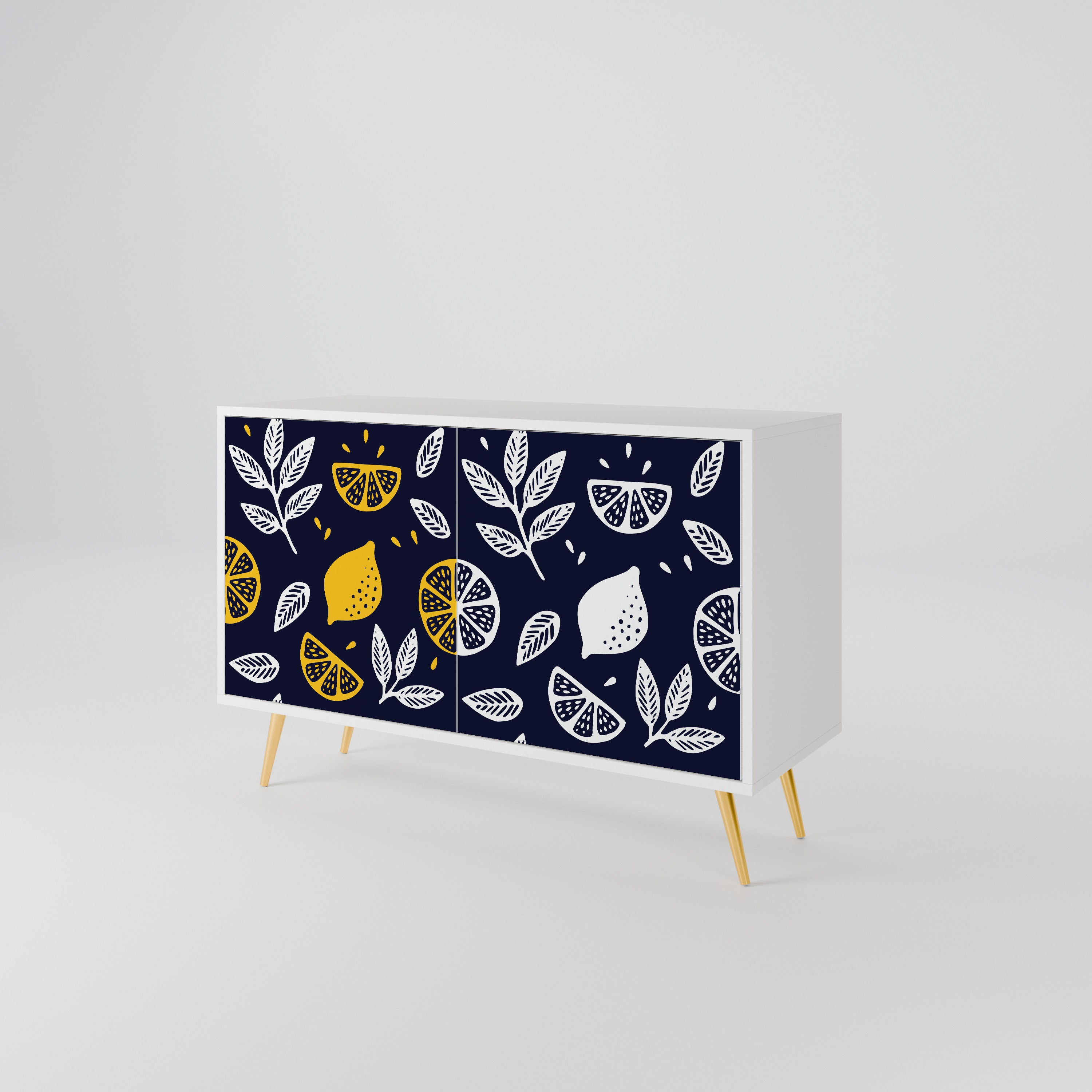 CITRUS BLACK AND WHITE Skänk med två dörrar