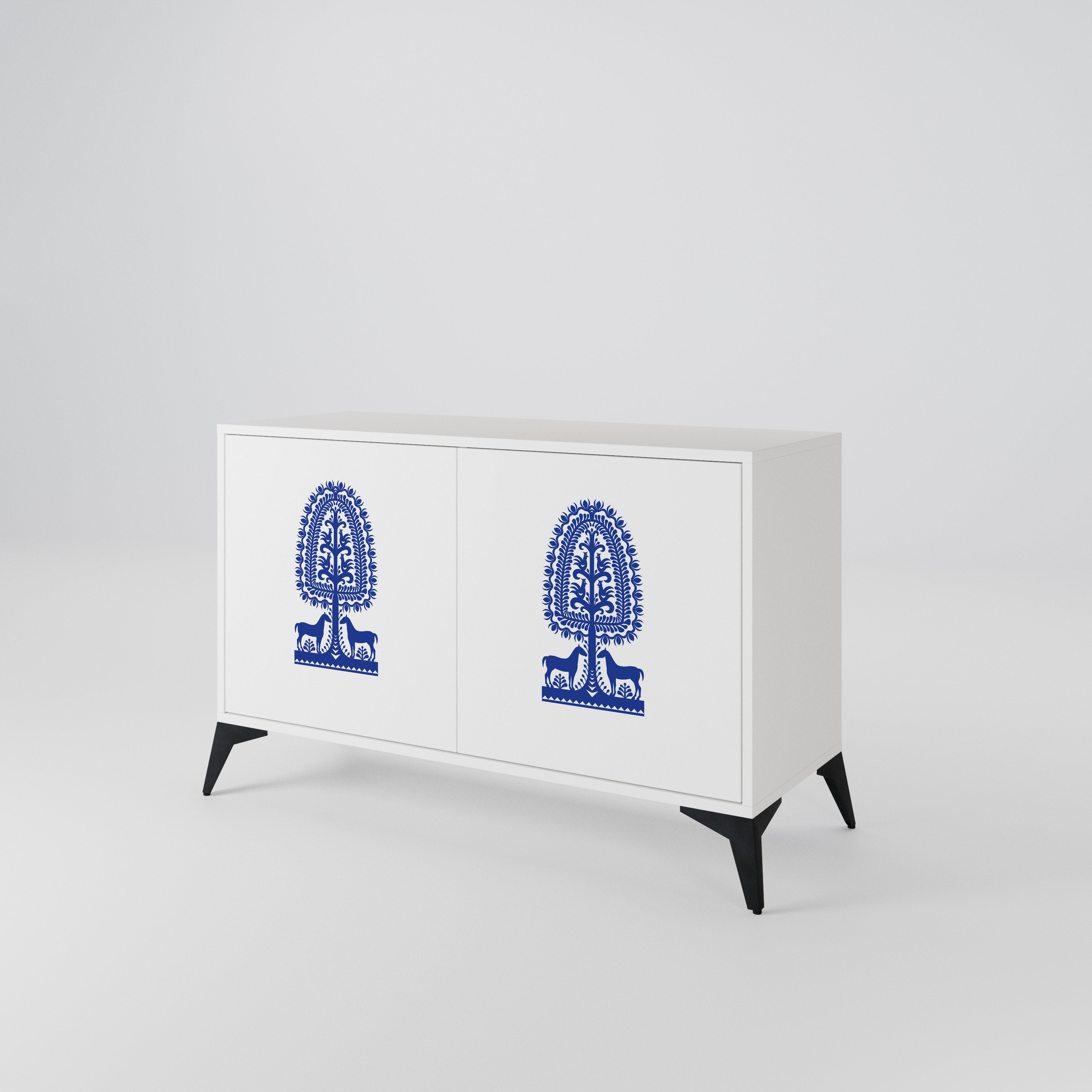 POLISH FOLK ART Skänk med två dörrar