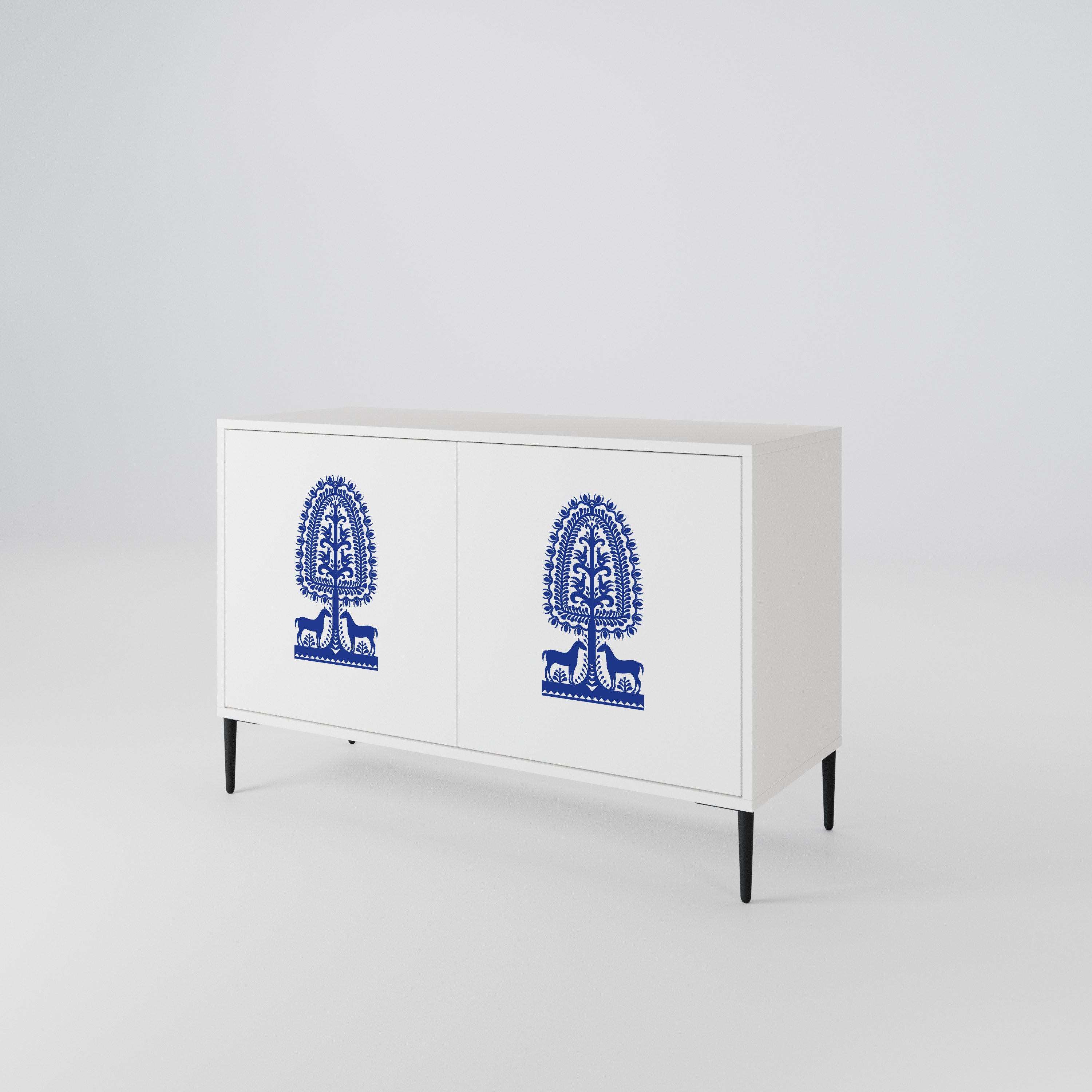 POLISH FOLK ART Skänk med två dörrar