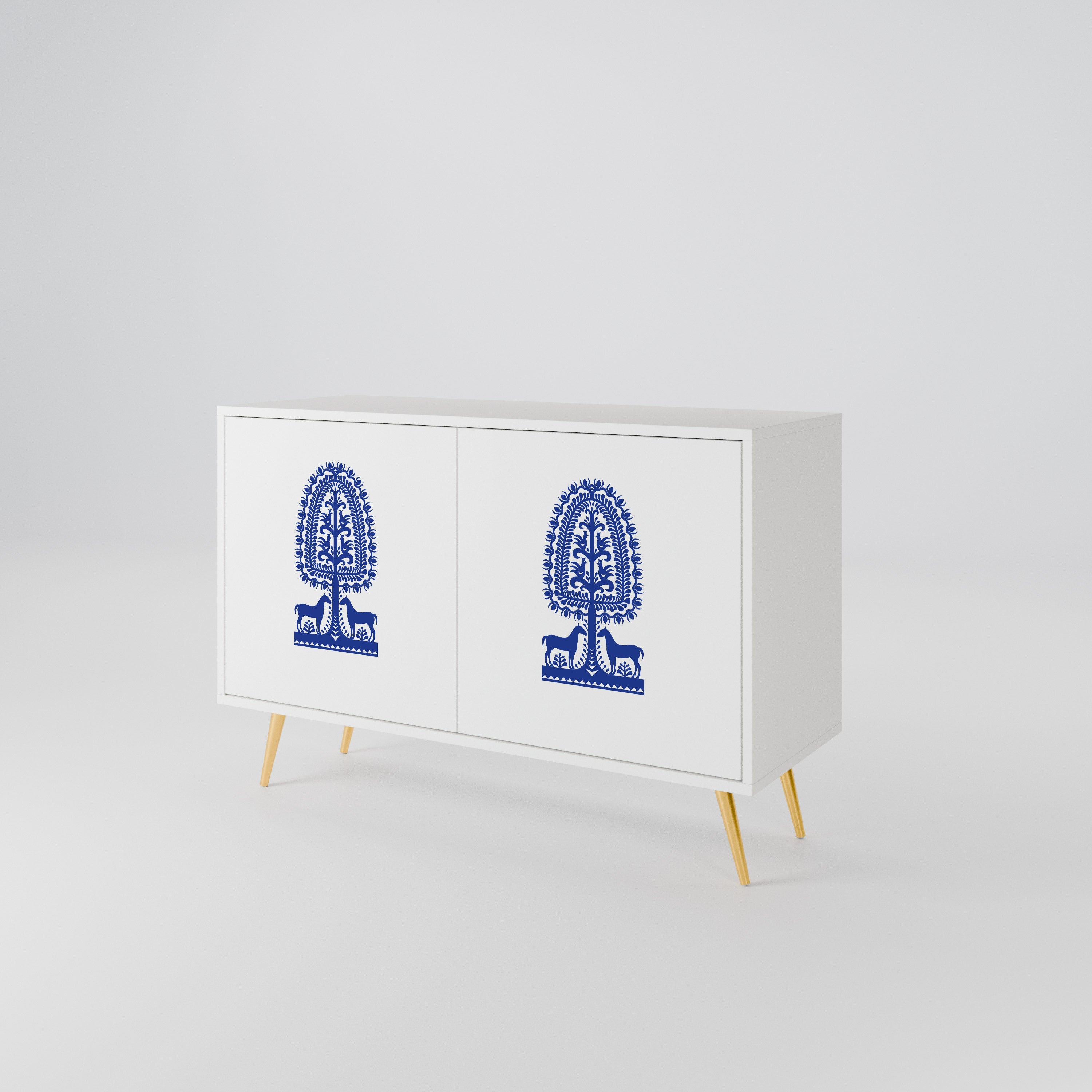 POLISH FOLK ART Skänk med två dörrar