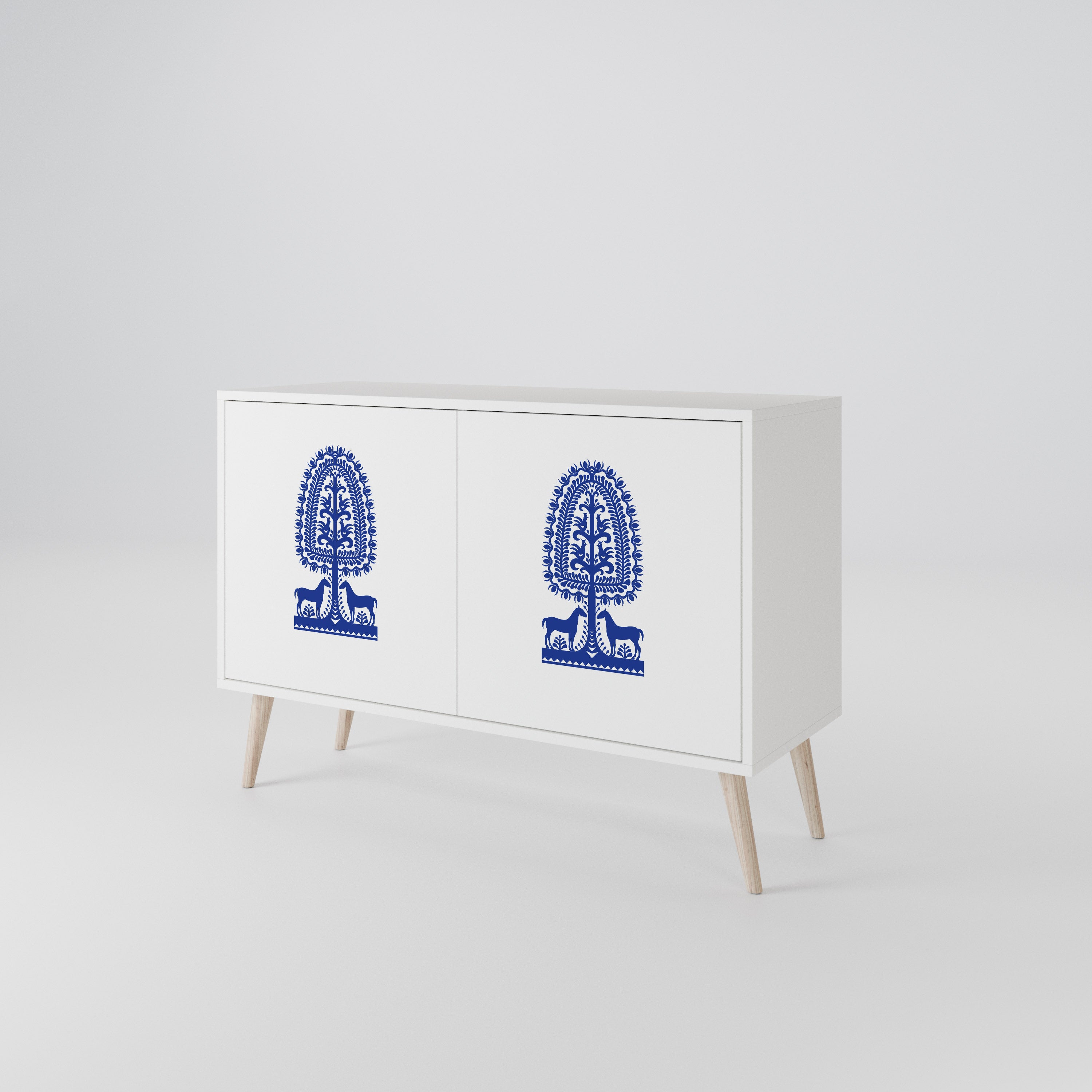 POLISH FOLK ART Skänk med två dörrar