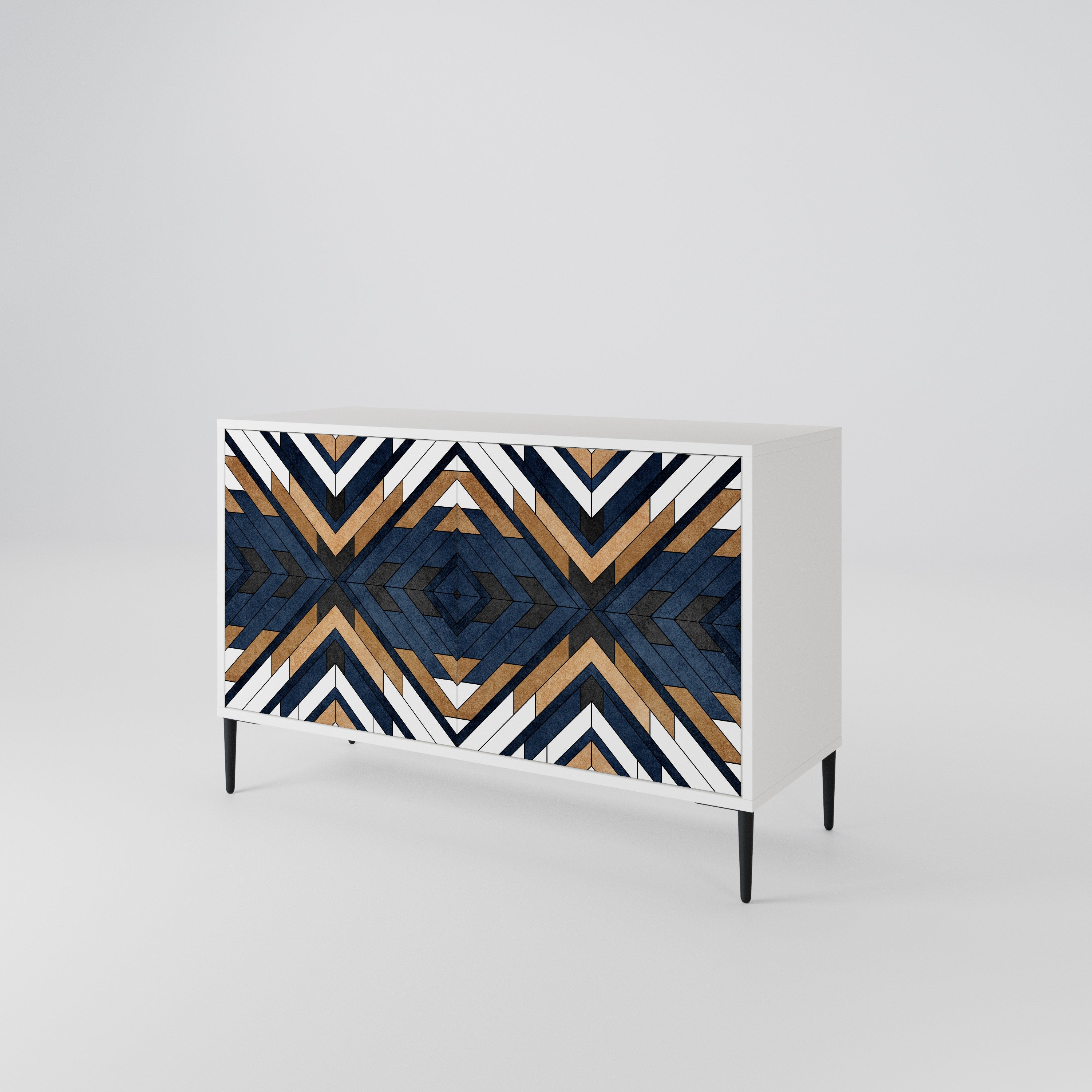 ARTFUL GEOMETRY Skänk med två dörrar