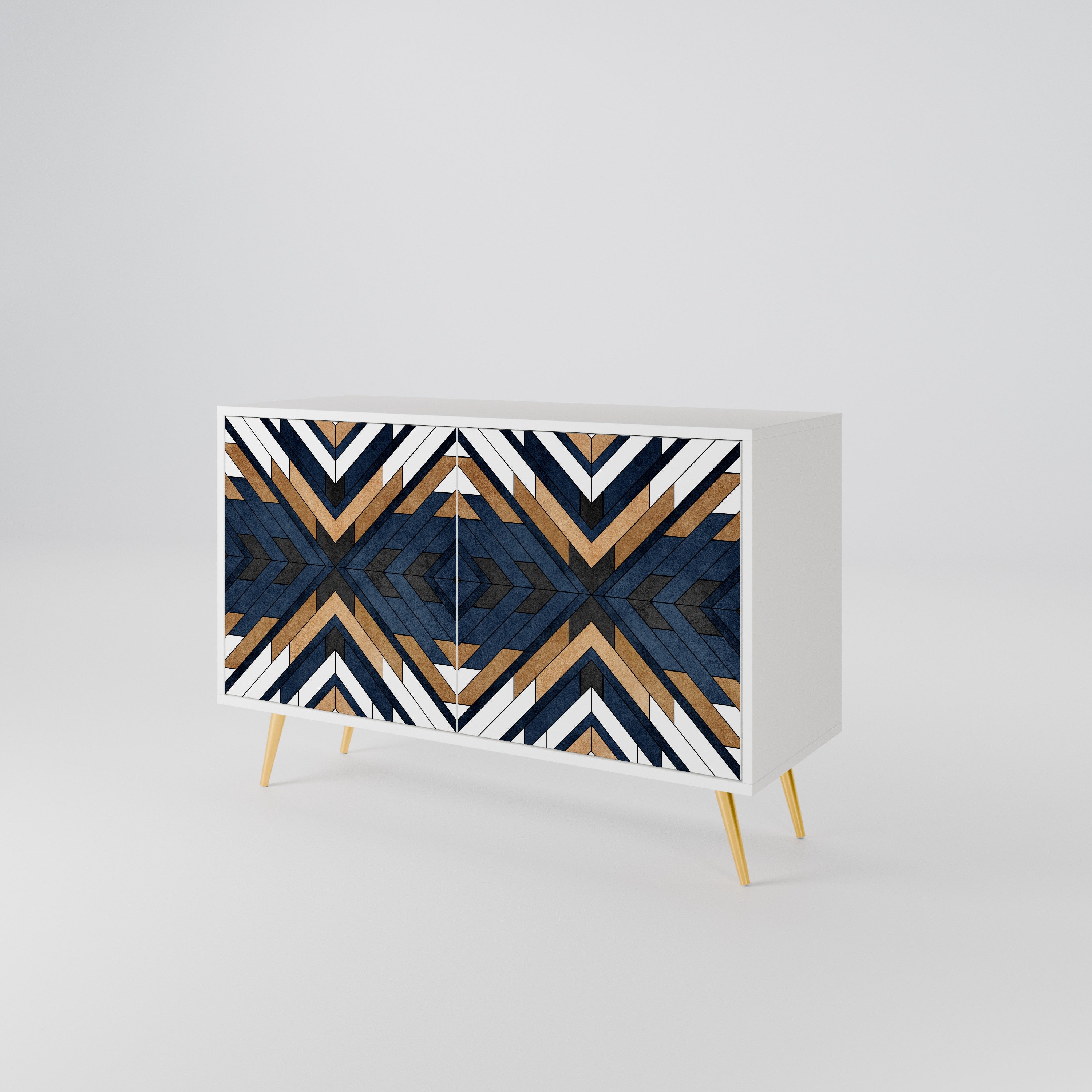 ARTFUL GEOMETRY Skänk med två dörrar