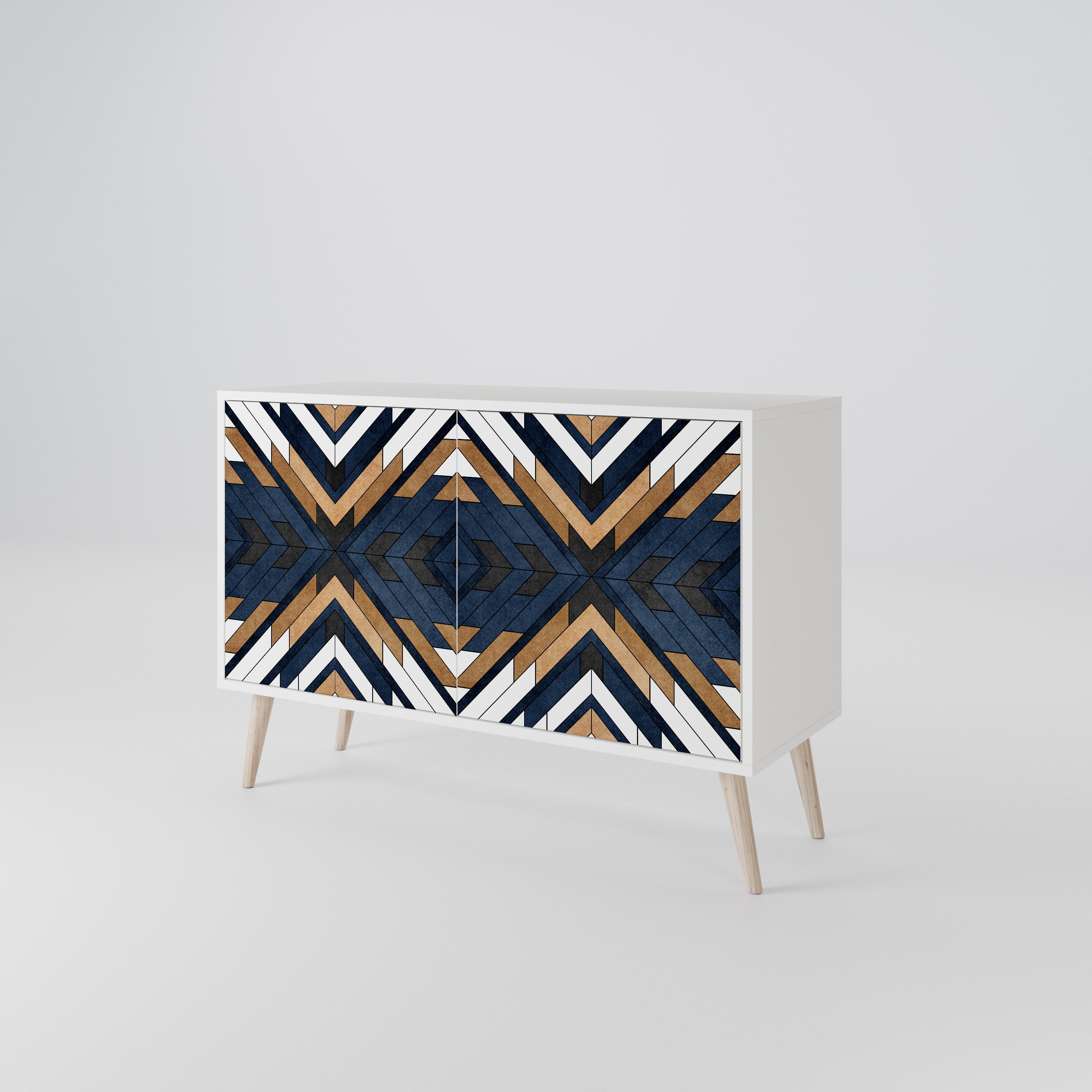 ARTFUL GEOMETRY Skänk med två dörrar