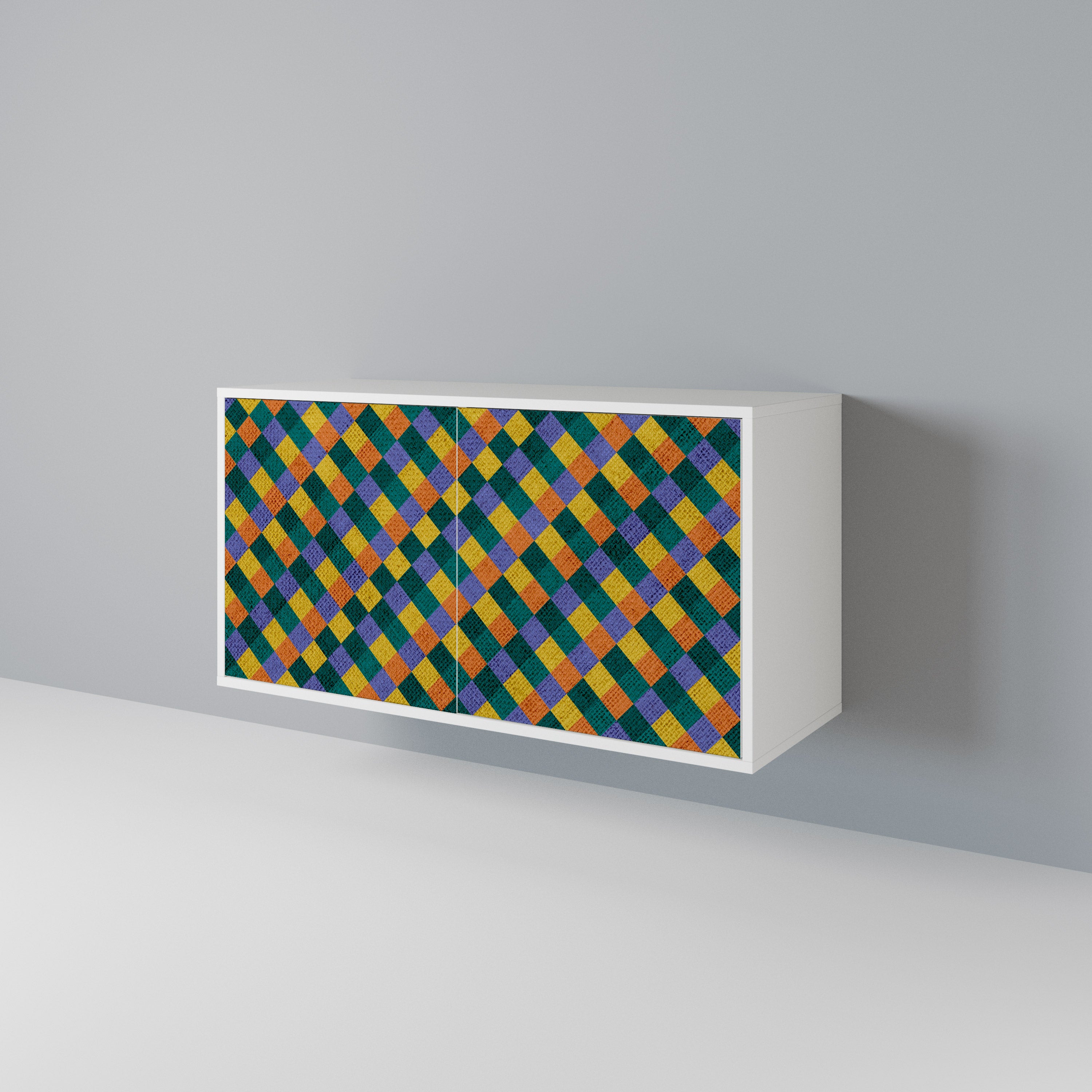 PAINTED SQUARES MIX Aparador de 2 Portas