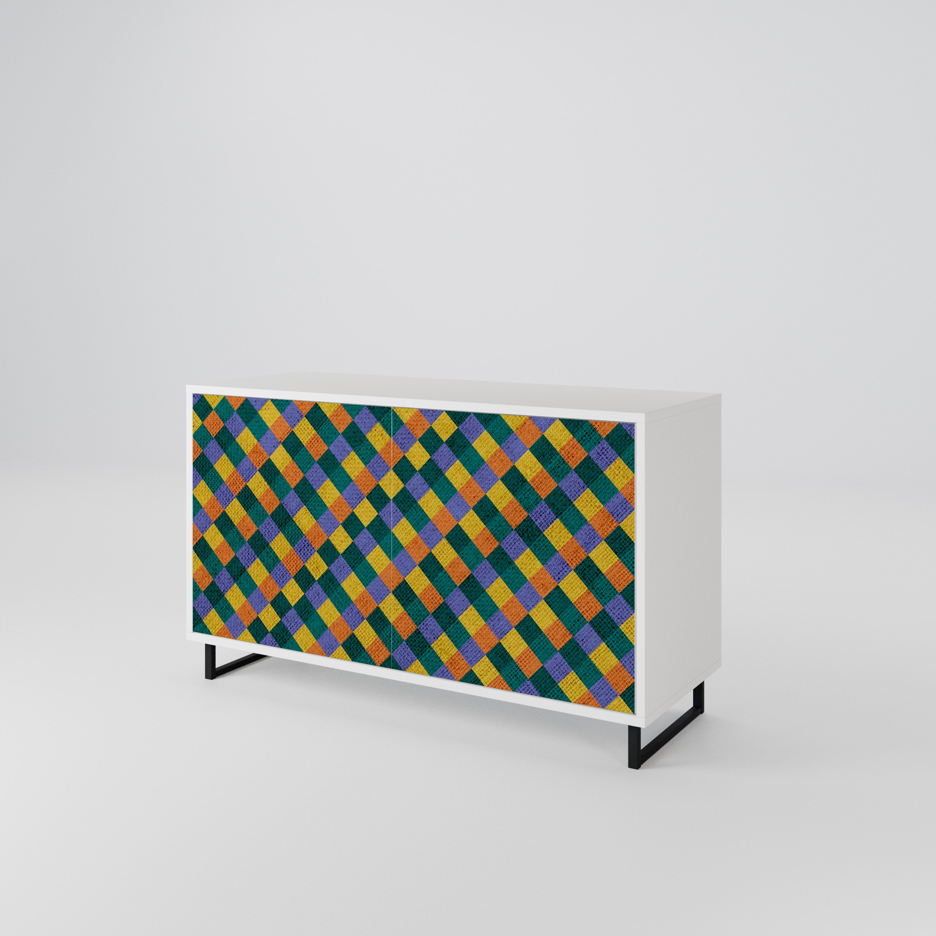 PAINTED SQUARES MIX Aparador de 2 Portas