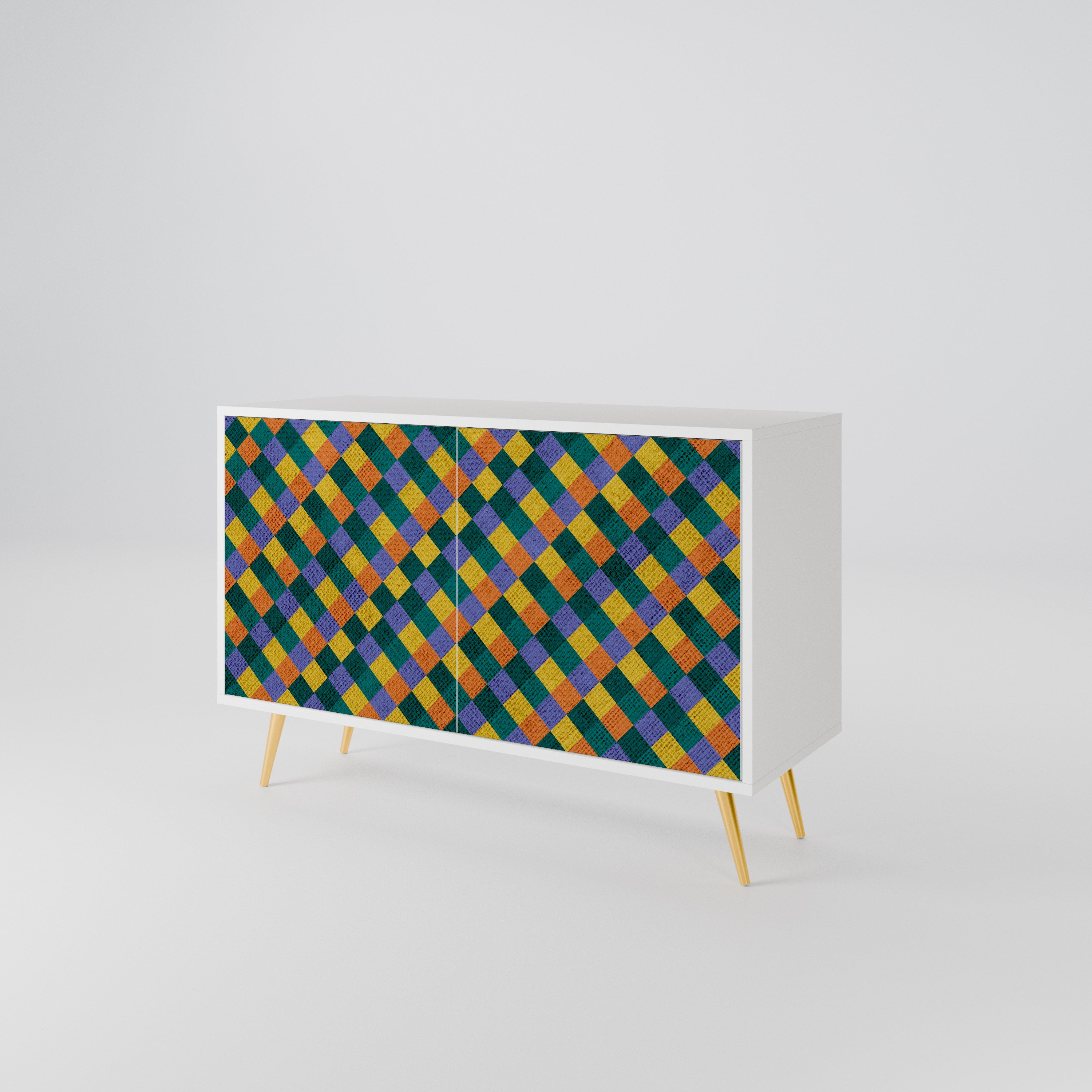 PAINTED SQUARES MIX Aparador de 2 Portas