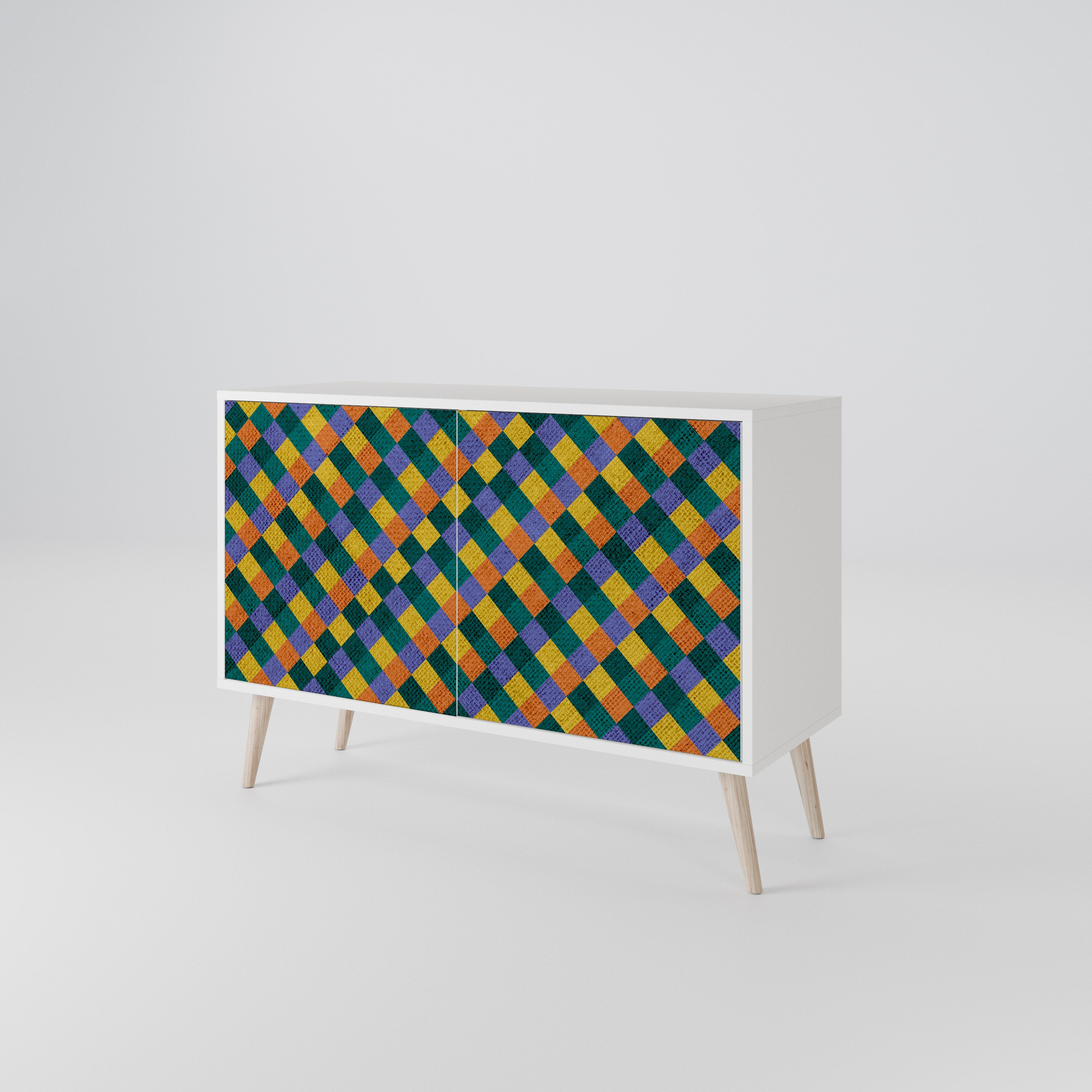 PAINTED SQUARES MIX Aparador de 2 Portas