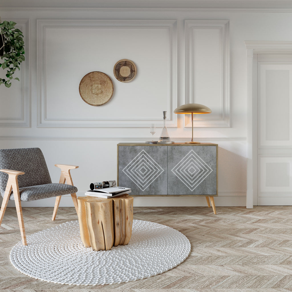 POLYGONAL ARTISTRY Aparador de 2 Portas