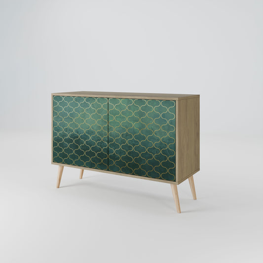 Credenza TESSELATED GREENERY a 2 ante in effetto rovere