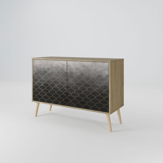 Credenza TESSELATED GRAYISH a 2 ante in effetto rovere