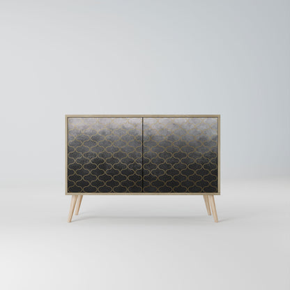 Credenza TESSELATED GRAYISH a 2 ante in effetto rovere