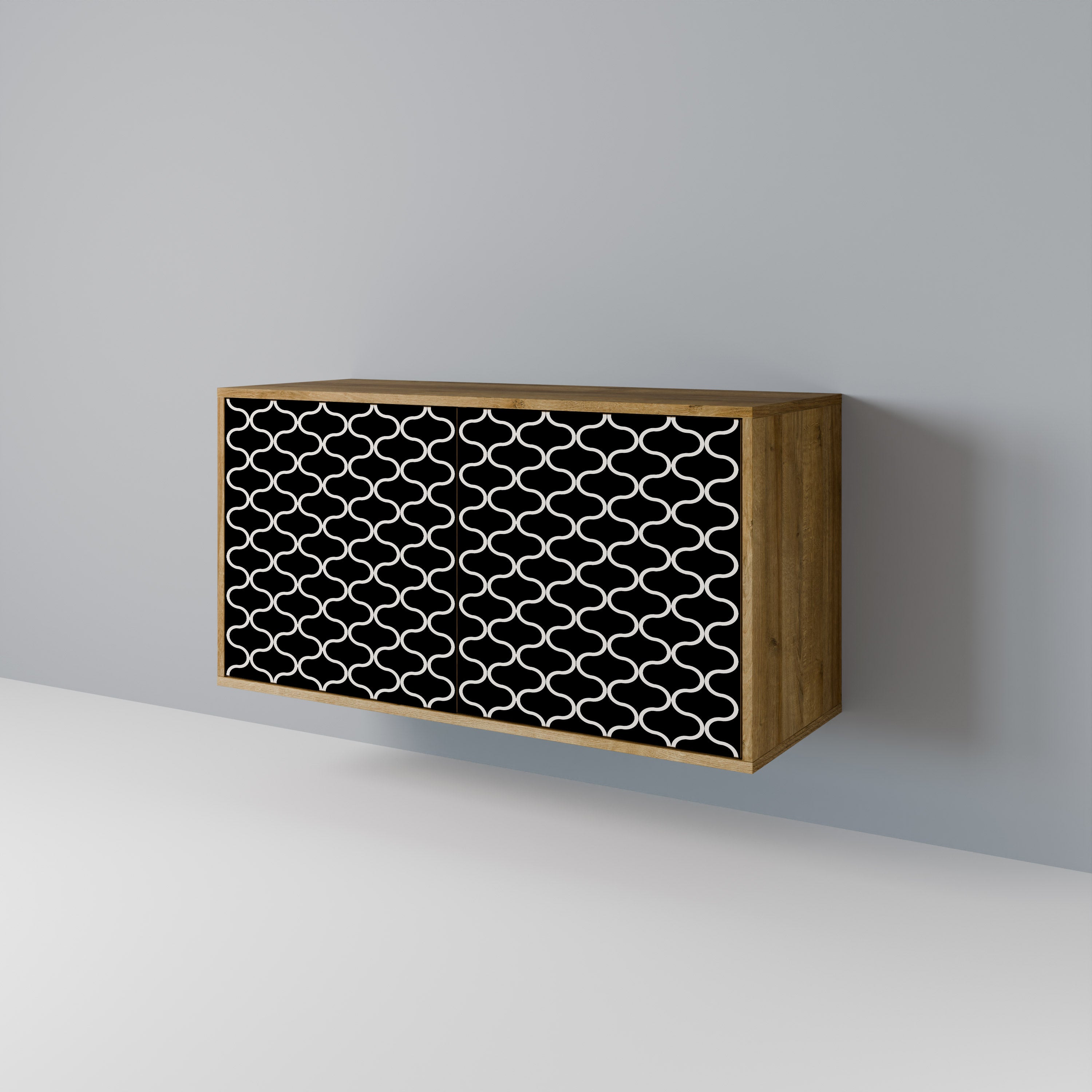 TESSELATED BLACKNESS Skänk med två dörrar
