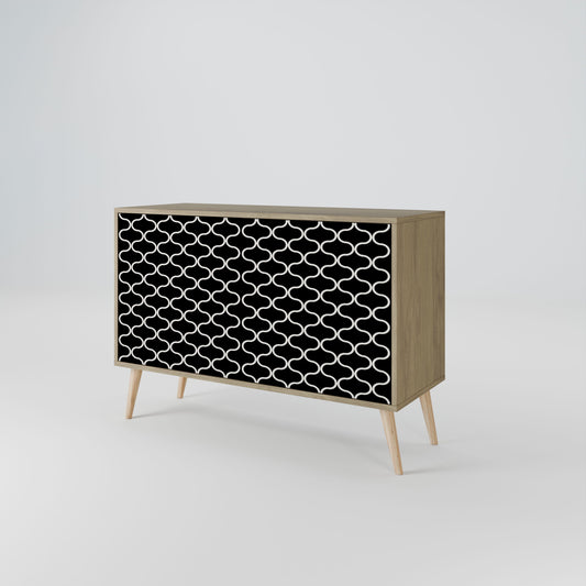 Credenza TESSELATED BLACKNESS a 2 ante in effetto rovere