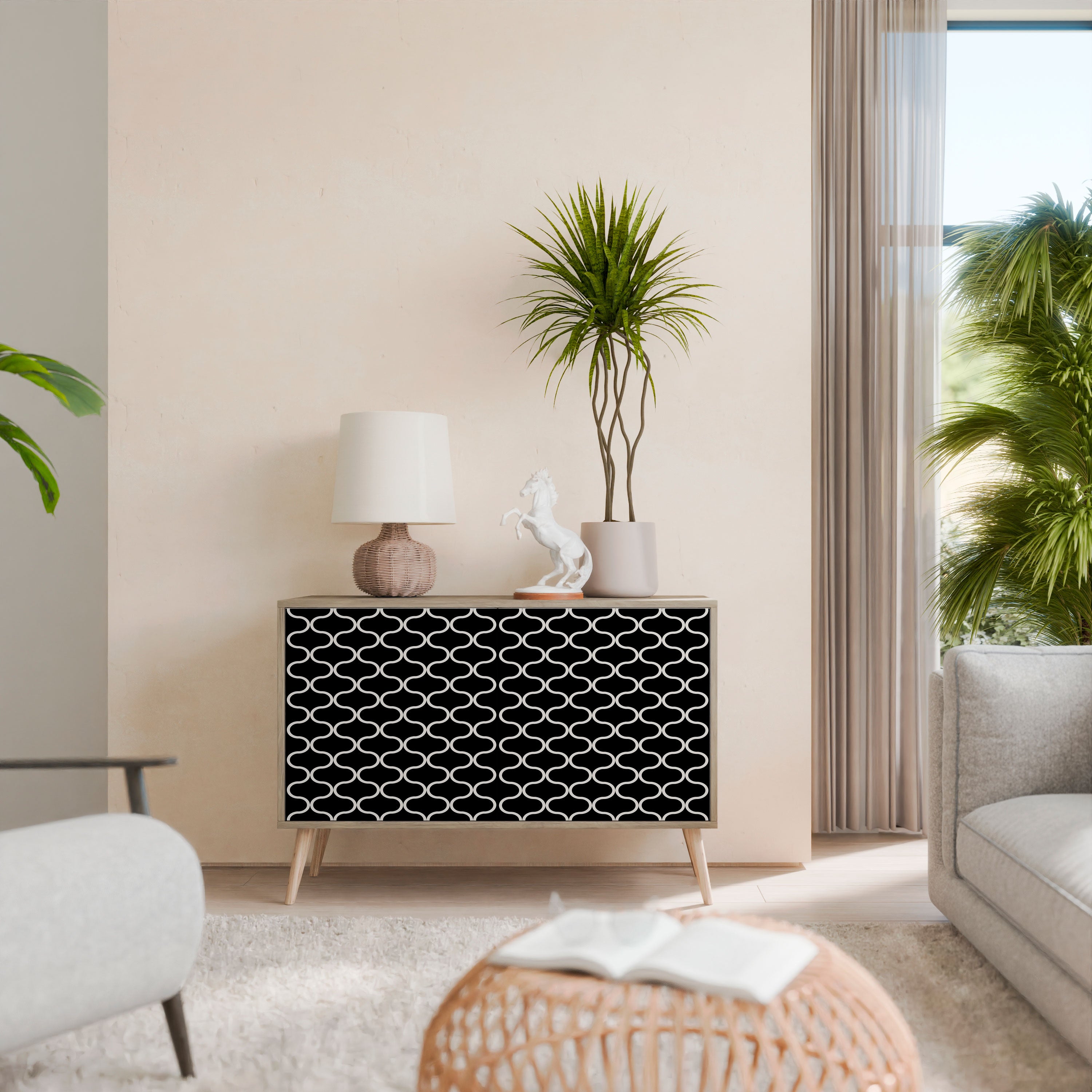 TESSELATED BLACKNESS 2-Door Sideboard