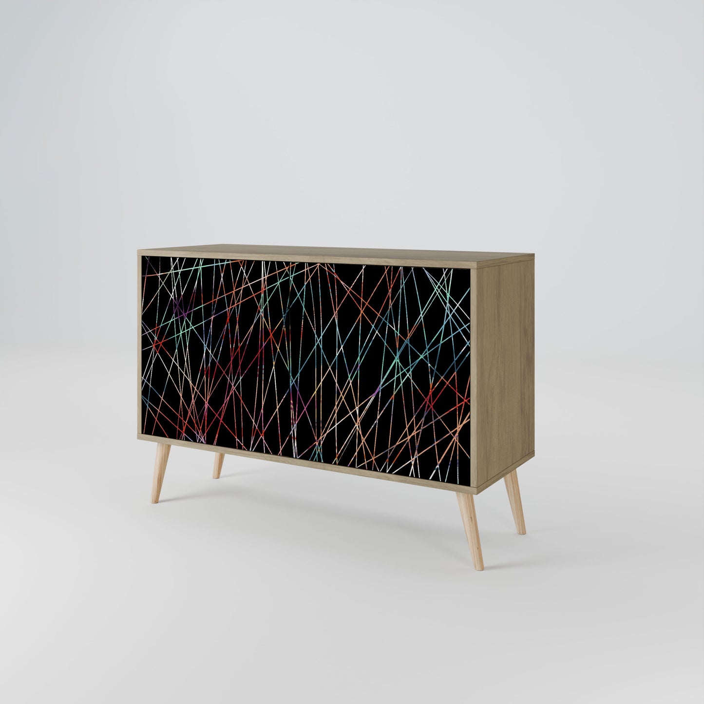 Credenza LUMINOUS SNARE a 2 ante in effetto rovere